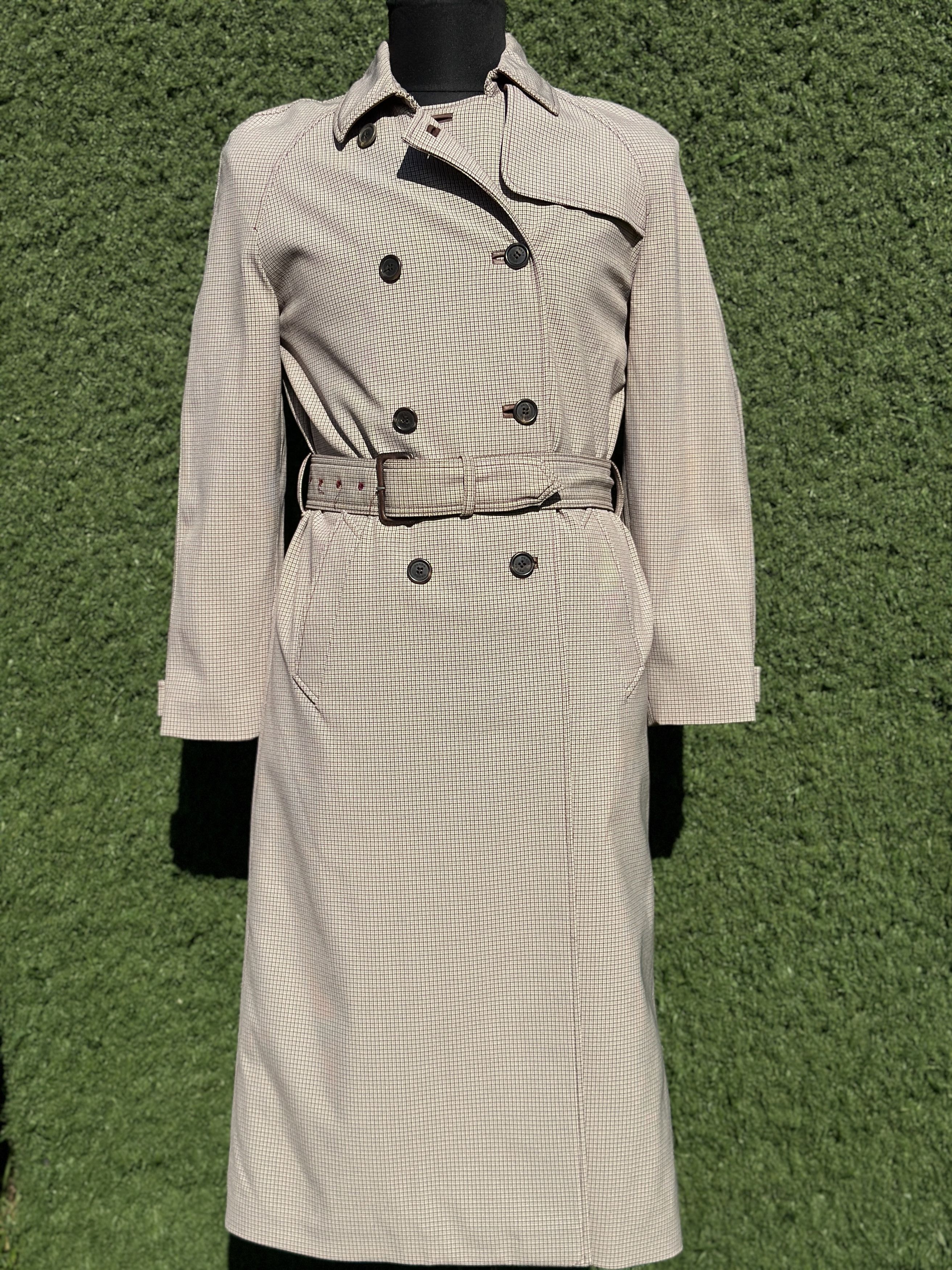 Prada Prada Check Stretch Trench Coat Leather Detail Italy Size 40 Size S / US 4 / IT 40 - 1 Thumbnail