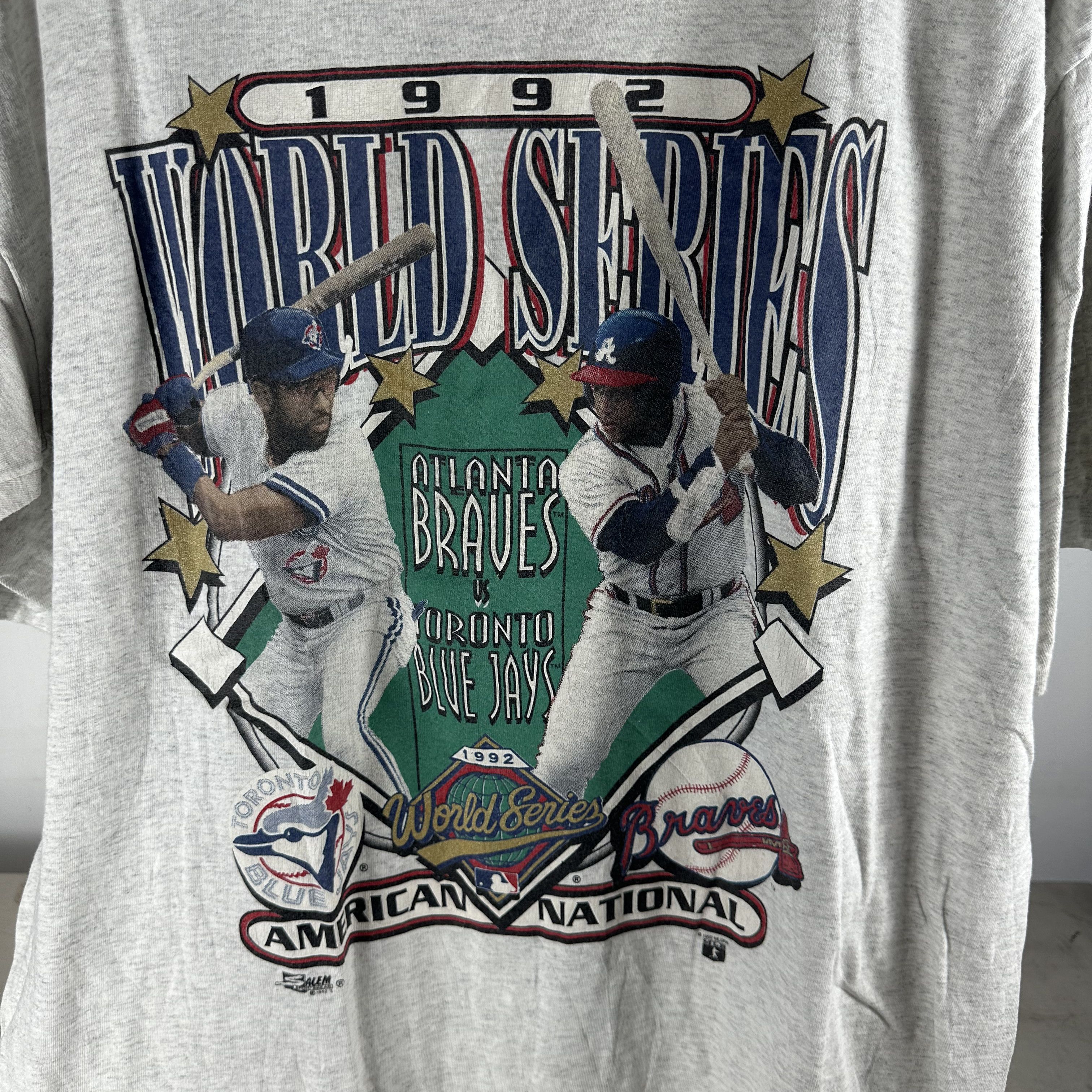 Vintage 1992 MLB WorldSeries Toronto Blue Jays VS Atlanta Braves Tee Size US XL / EU 56 / 4 - 2 Thumbnail