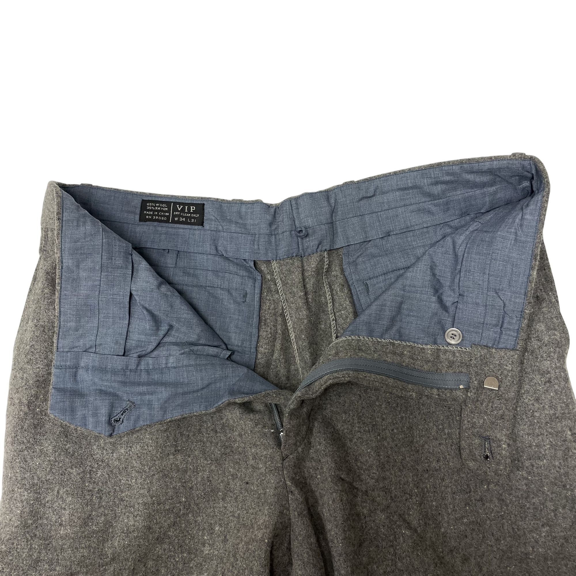 Other Vtg VIP HEATHER Gray Dress Pants BELL BOTTOM Trousers Size US 32 / EU 48 - 5 Thumbnail