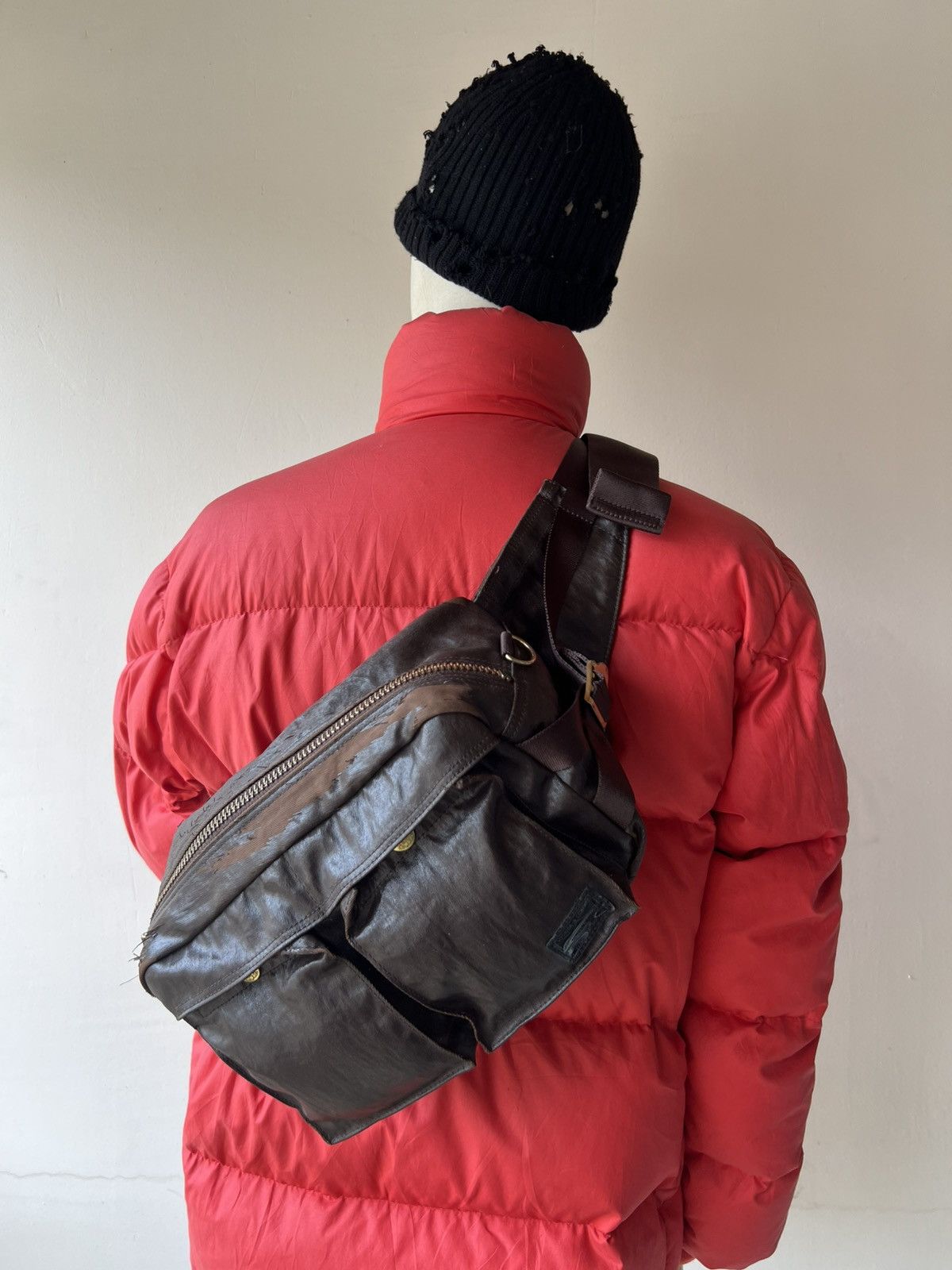 Porter Distressed Porter by Yoshida Peel off Coated Chest Waist Bag Size ONE SIZE - 1 Thumbnail
