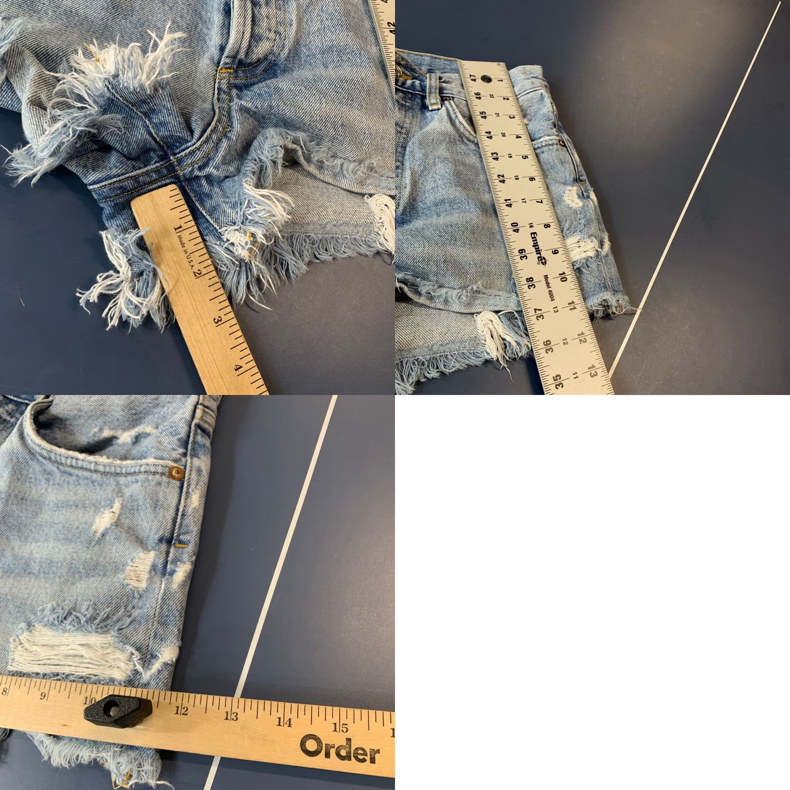 Agolde AGOLDE Cut Off Button Fly Denim Shorts Womens Size 25 fits 28x2 Distressed Size 42" / US 20 - 10 Thumbnail