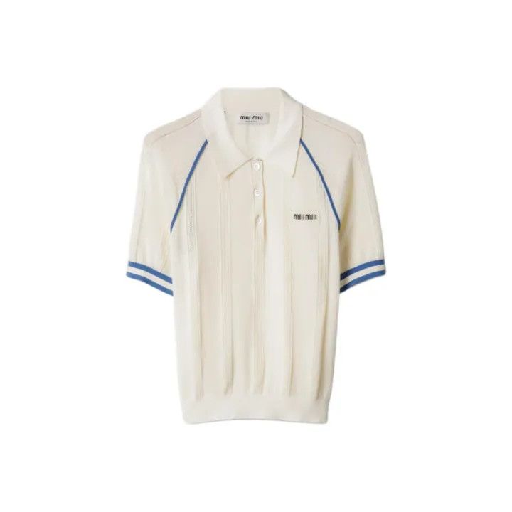 Miu Miu Cotton Knit Logo Polo Shirt 0079