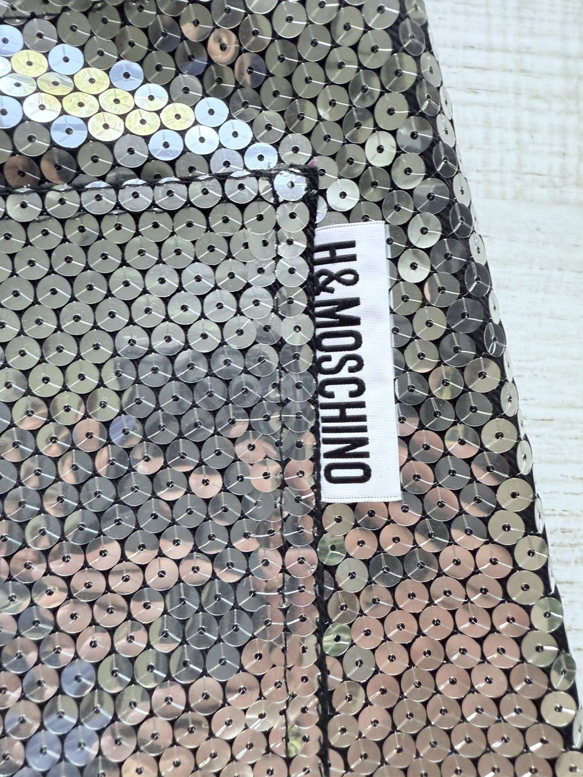 H&M × Moschino H&M x Moschino sequin pants size 34 gently used silver Size US 43 - 11 Thumbnail