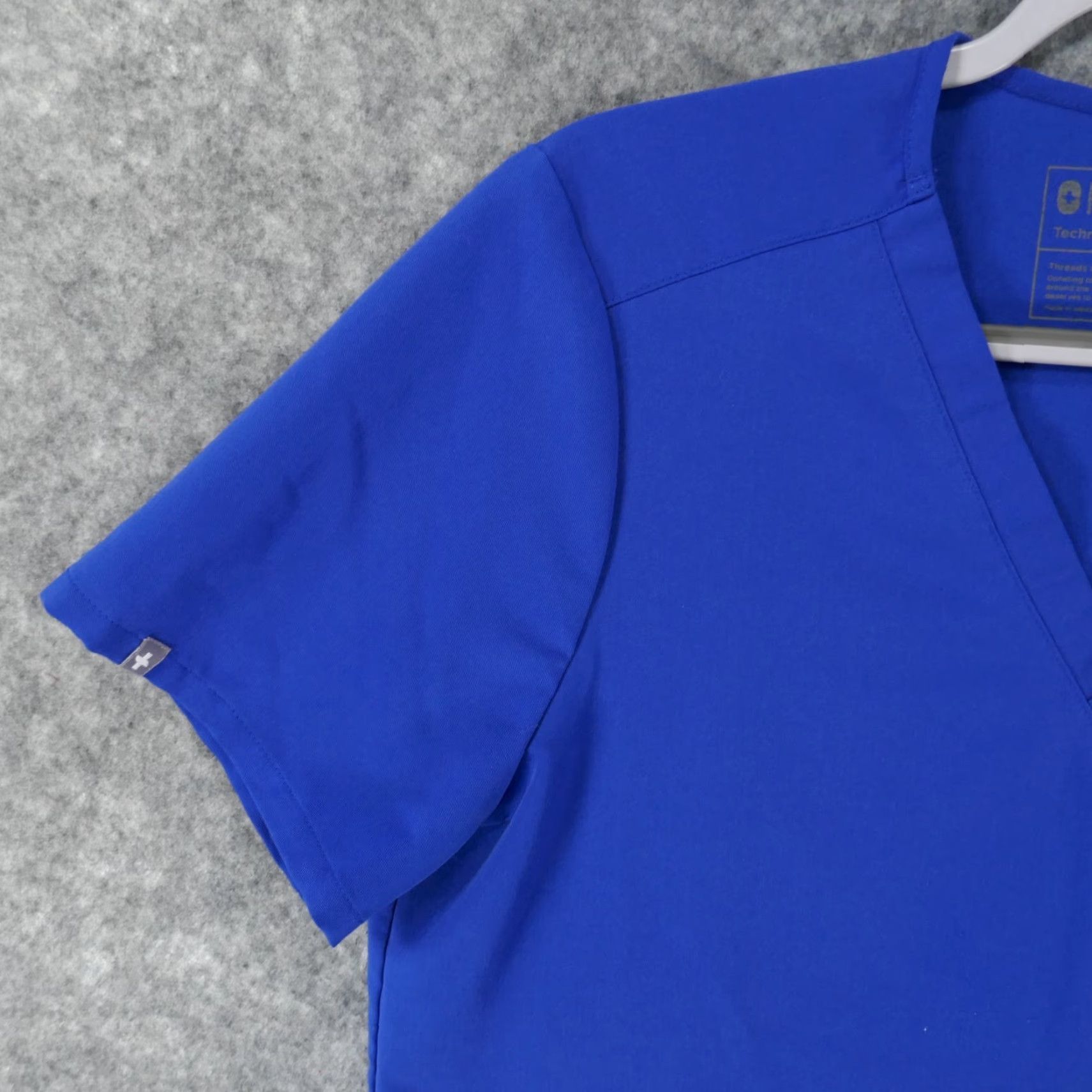 Vintage Figs Scrub Top Womens Medium Short Sleeve Blue w Pockets Size M / US 6-8 / IT 42-44 - 3 Thumbnail