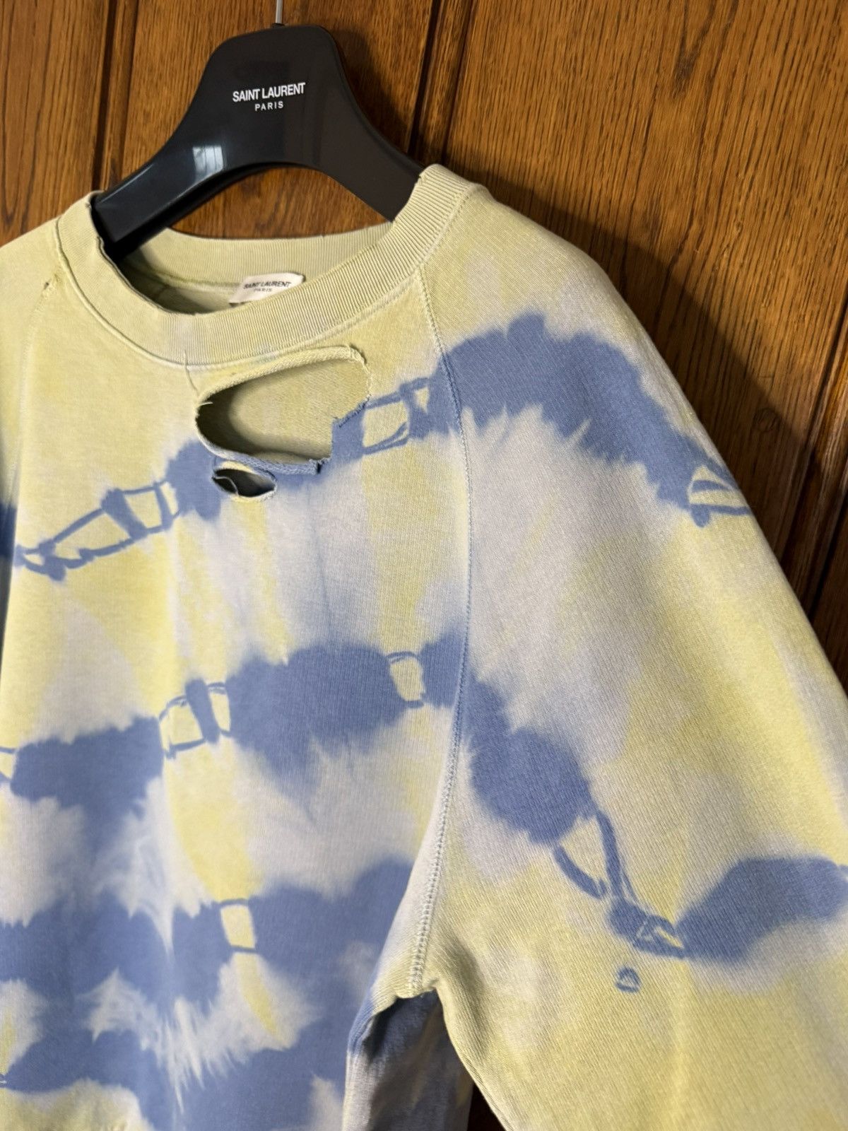 Saint Laurent Paris SS16 Saint Laurent tie dye thrashed sweater crew Hedi grail Size US L / EU 52-54 / 3 - 15 Thumbnail