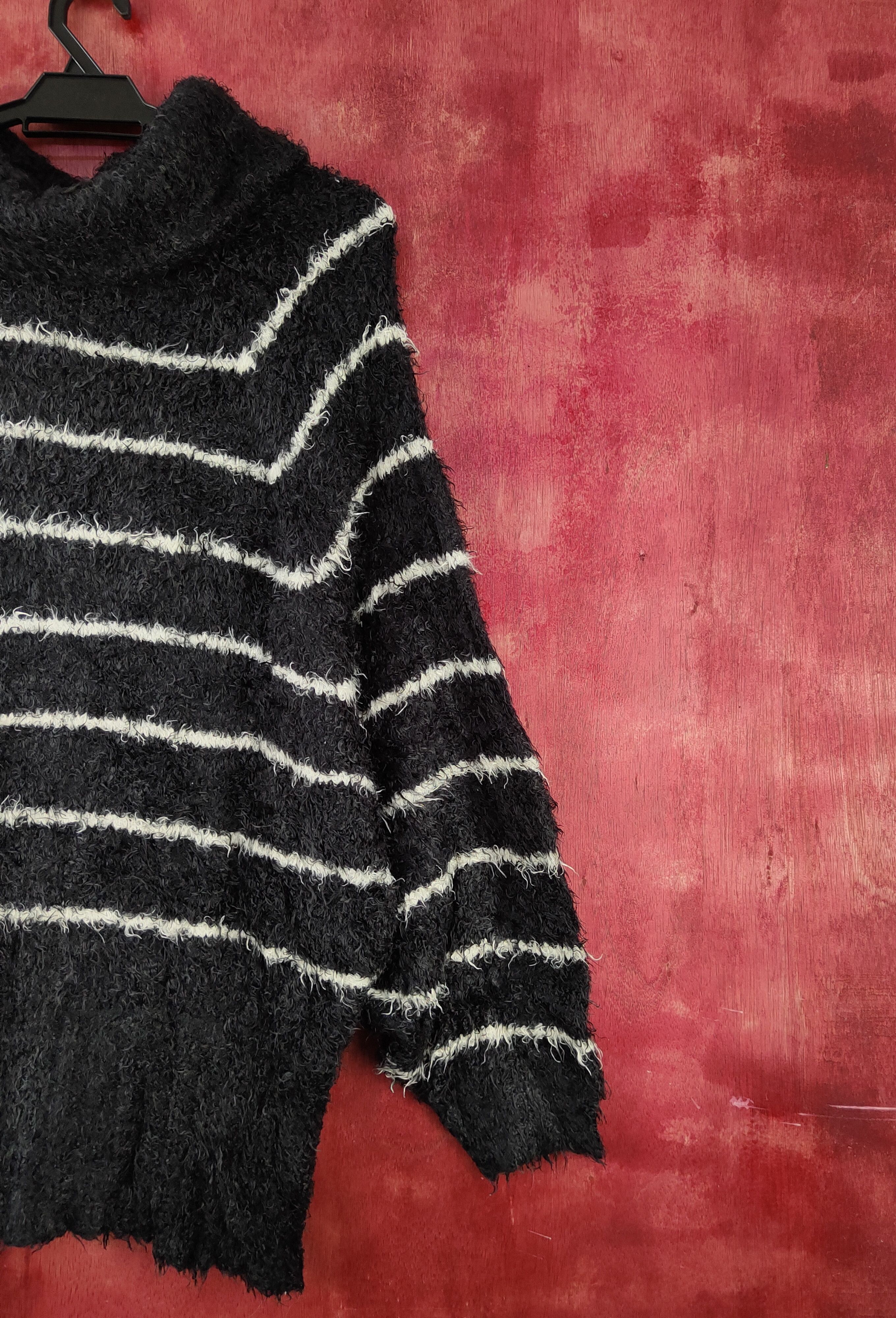 Homespun Knitwear × Japanese Brand × Vintage Pendora Black Shag Shaggy Fur Mohair Knitwear #S2074 Size L / US 10 / IT 46 - 9 Thumbnail