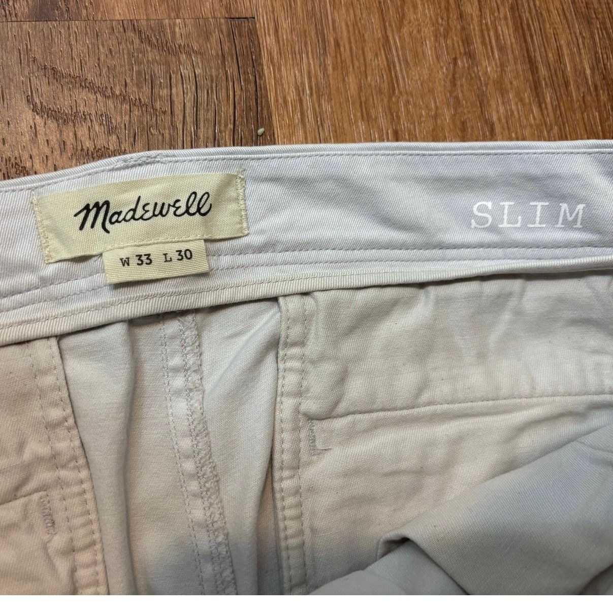 Madewell NWOT Madewell Penn Slim Chino Pants In Grey Dove Size 33x30 Size US 33 - 5 Thumbnail
