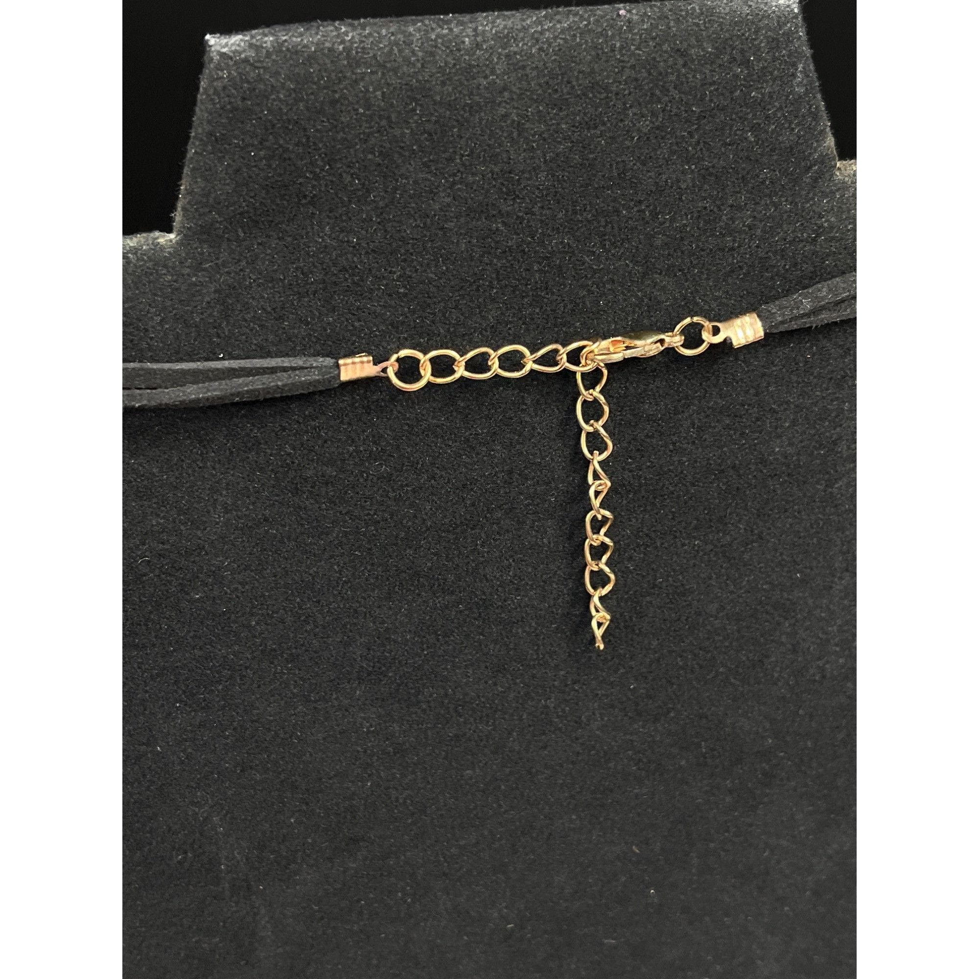 Designer Gold Tone Chain SKU 29 Link Necklace With Black Cord Size ONE SIZE - 2 Thumbnail