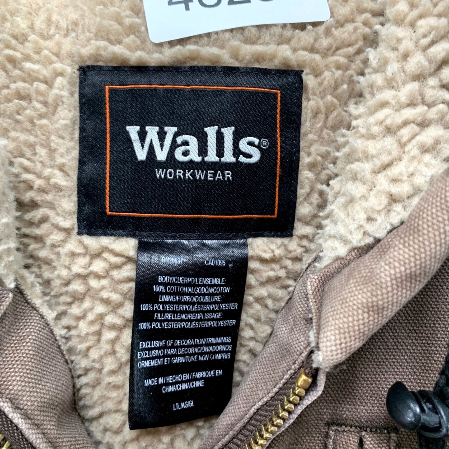 Walls Walls Canvas Jacket Mens Large Faded Brown Sherpa Lined Workwear Hooded Mocha Size US L / EU 52-54 / 3 - 3 Thumbnail