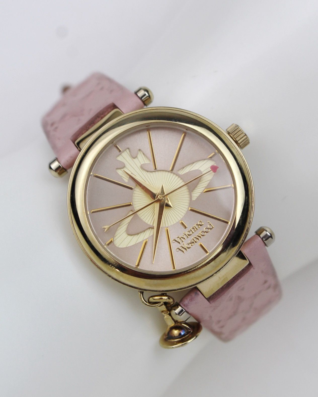 Vivienne Westwood VIVIENNE WESTWOOD ORB II CHARM WATCH – PINK EMBOSSED STRAP Size ONE SIZE - 2 Thumbnail