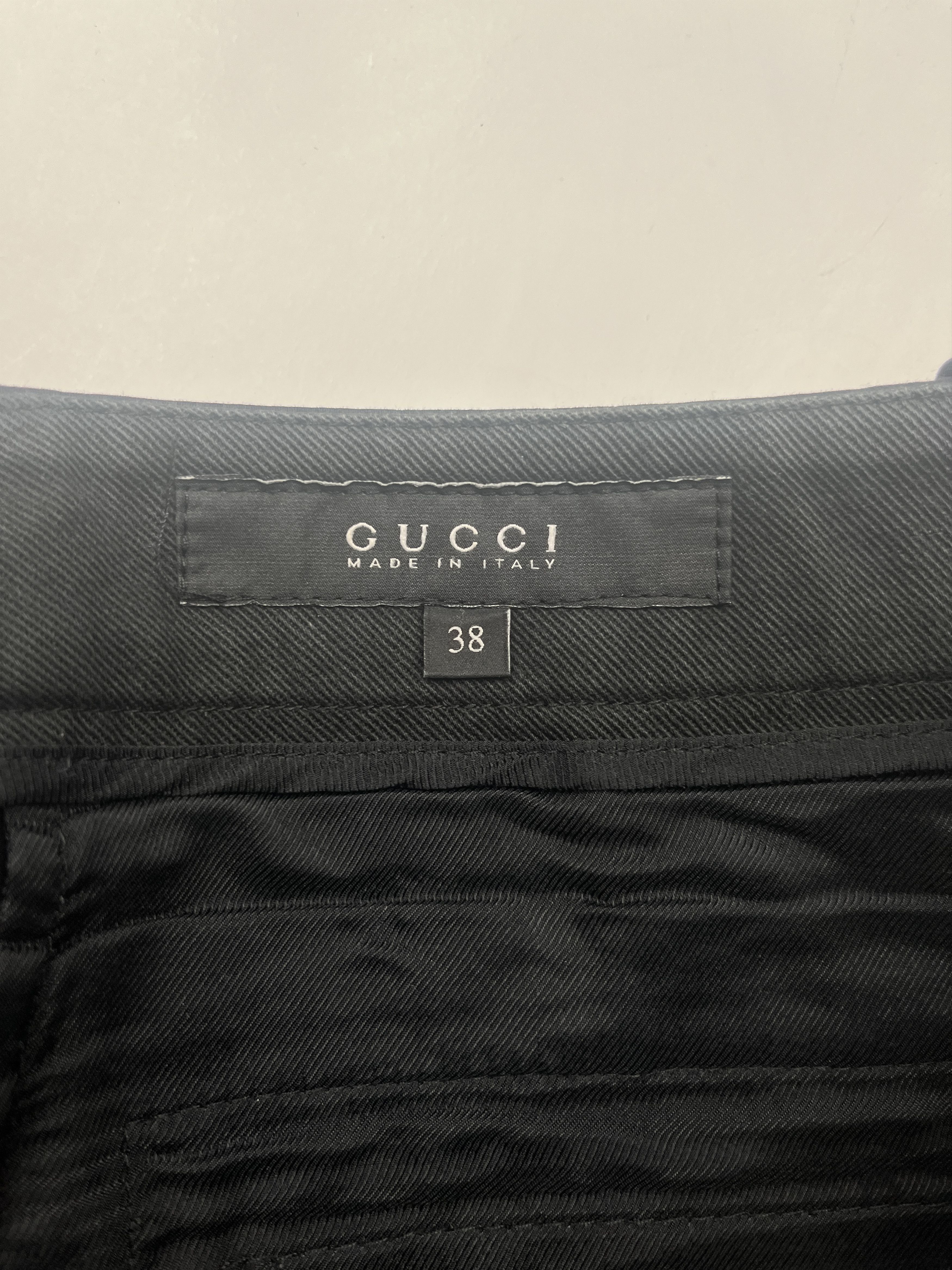 Gucci Gucci Black Cotton Pants With Brass Buckles Size 26" / US 2 / IT 38 - 4 Thumbnail