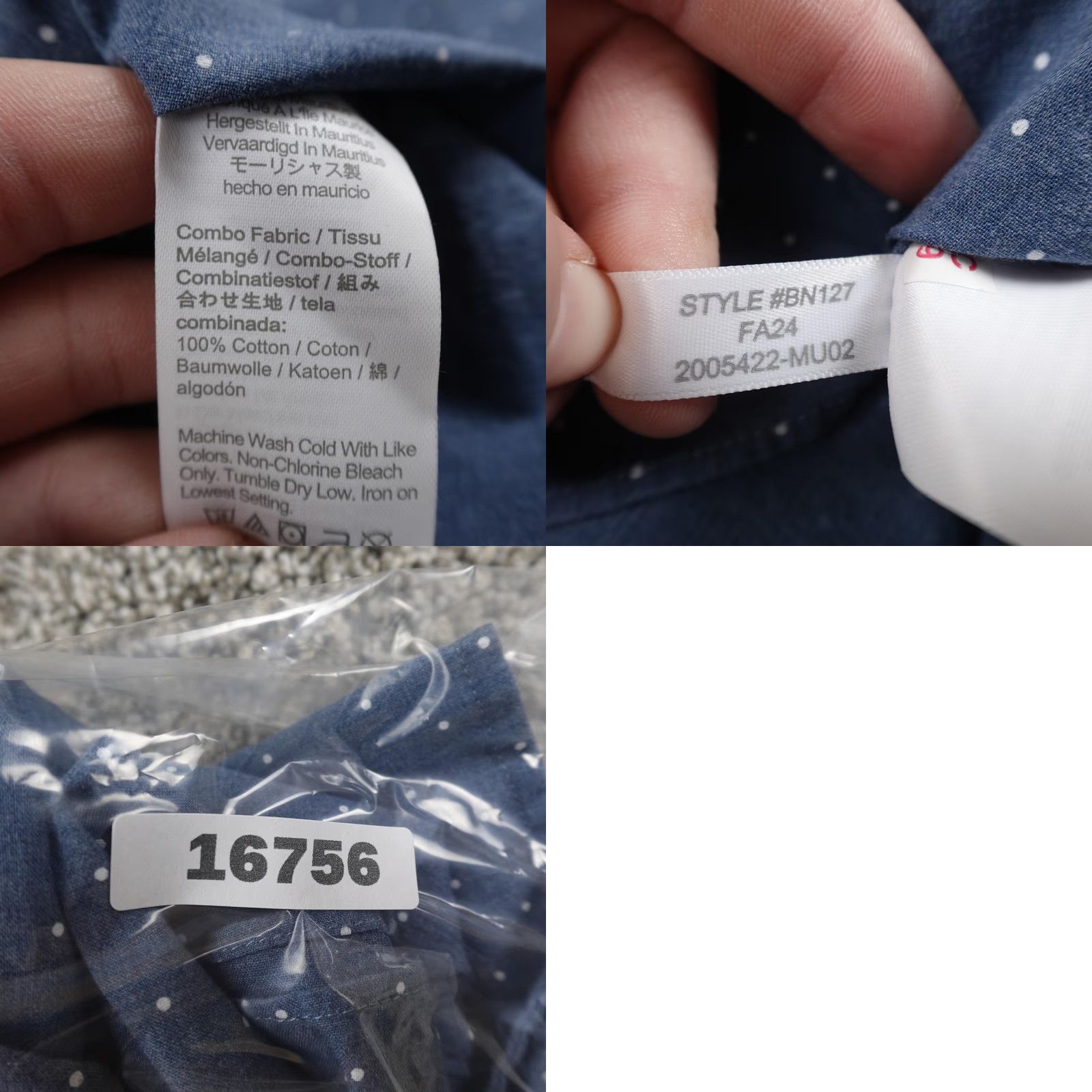 J.Crew J.CREW Shirt Slim Long Sleeve Button-Up Polka Dot Blue Mens S Size US S / EU 44-46 / 1 - 8 Thumbnail