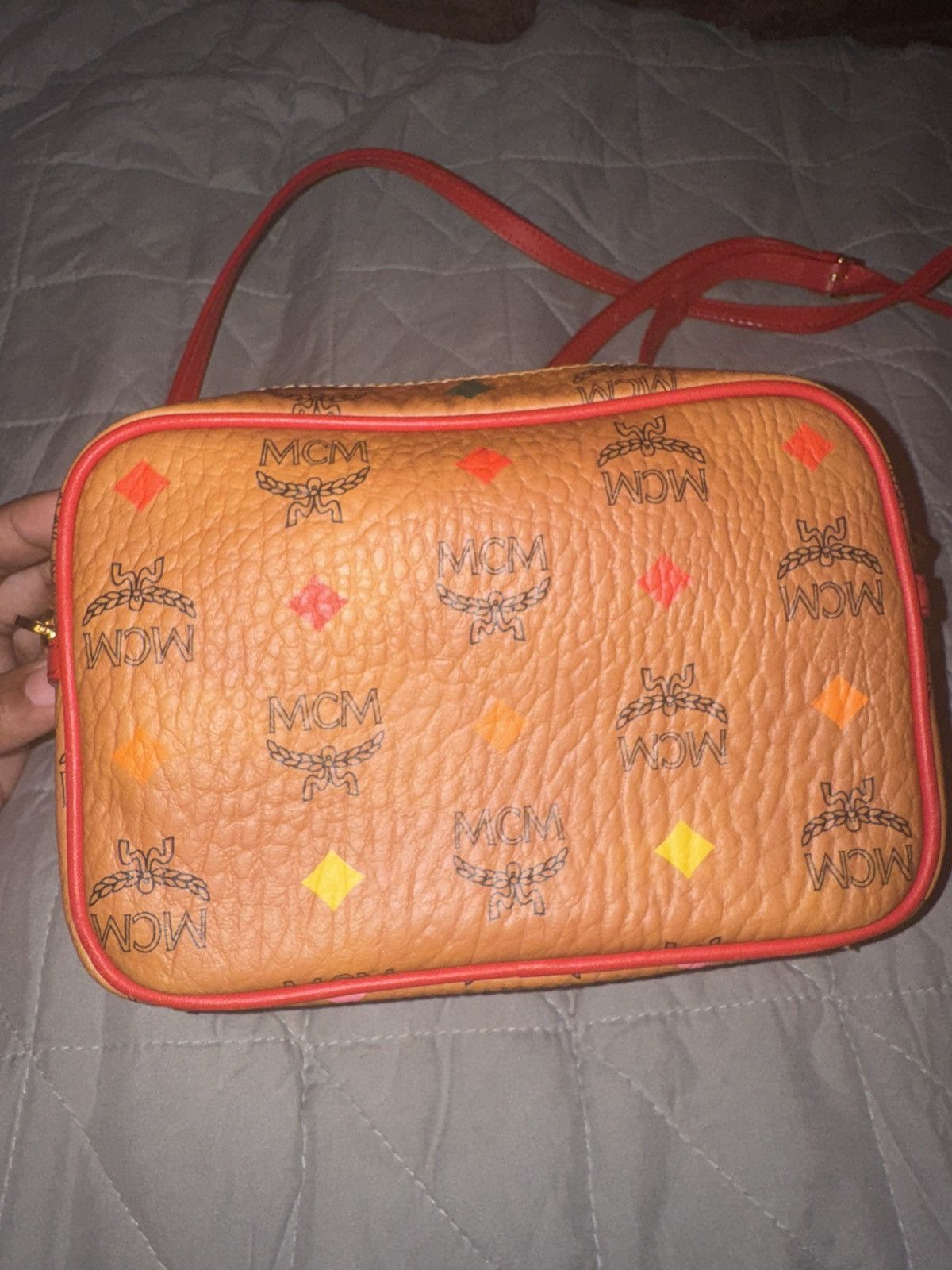 MCM MCM Spektrum Visetos Cognac Cross Body Camera Bag Size ONE SIZE - 1 Thumbnail