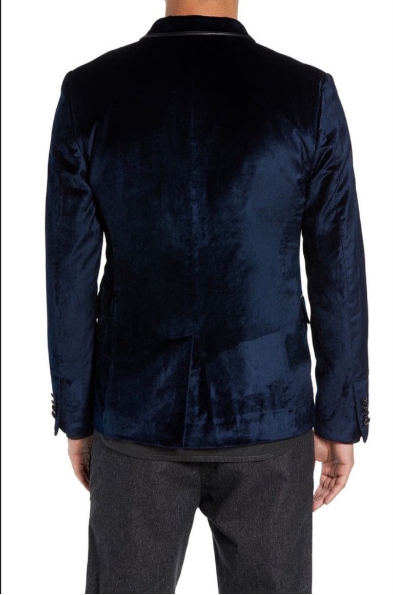 John Varvatos Velvet Dinner Jacket With Leather Trim. Medium Size US M / EU 48-50 / 2 - 3 Thumbnail