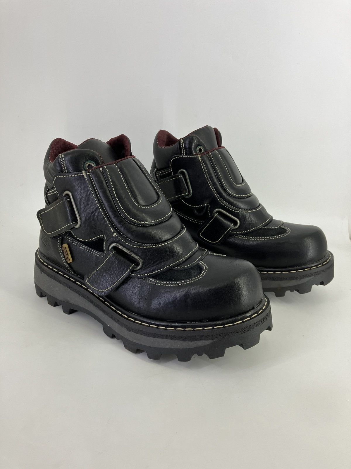 Vintage Genuine black leather chunky platform men boots FAT 90s00s Size US 7 / EU 40 - 2 Thumbnail