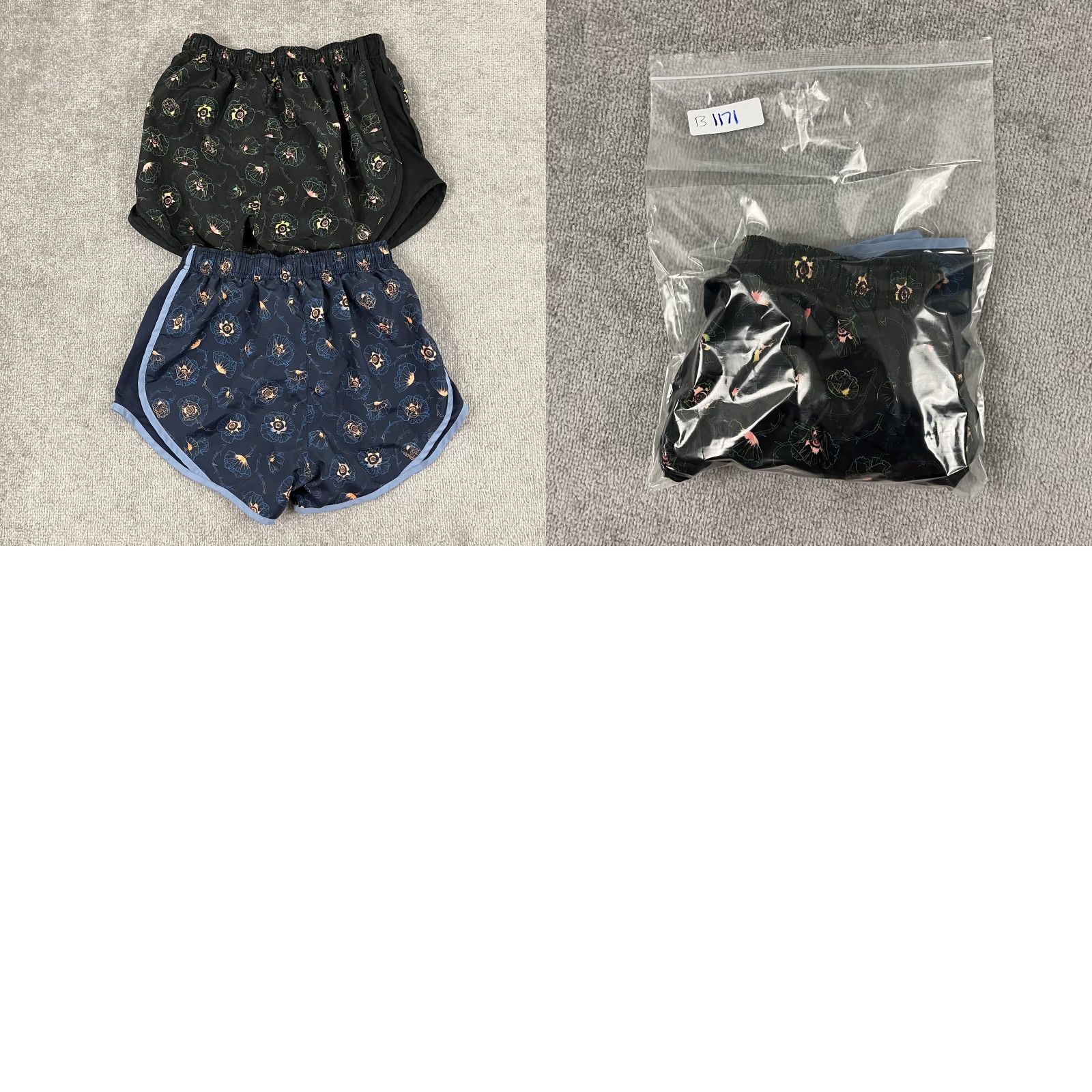 Nike Nike Shorts Womens Small / 3" Lined Blue & Black Dri-Fit Tempo Floral Running Size 28" / US 6 / IT 42 - 9 Thumbnail