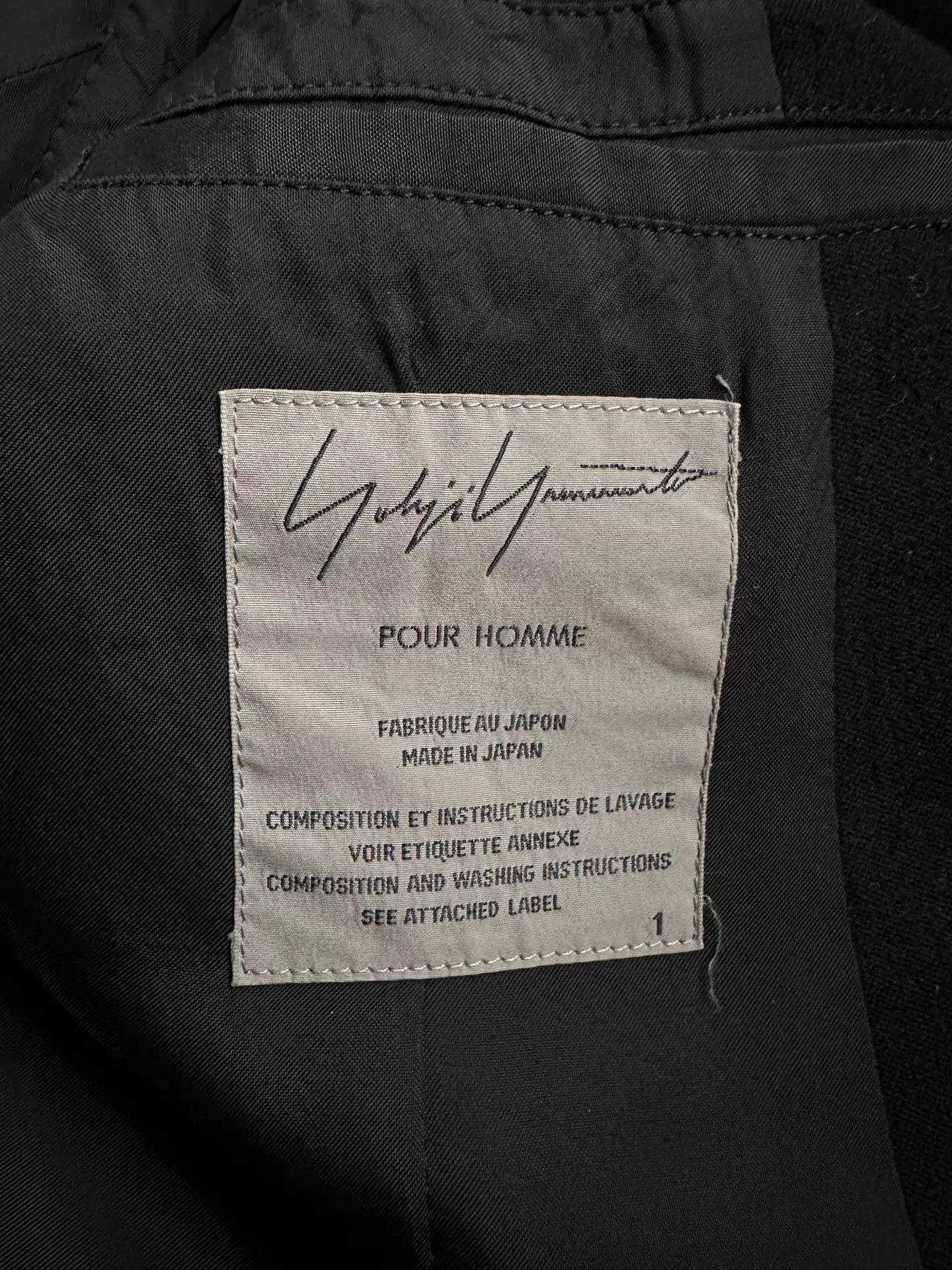 Yohji Yamamoto Yohji Yamamoto Pour Homme Foldable Hem Coat Size 1 Size US S / EU 44-46 / 1 - 6 Thumbnail