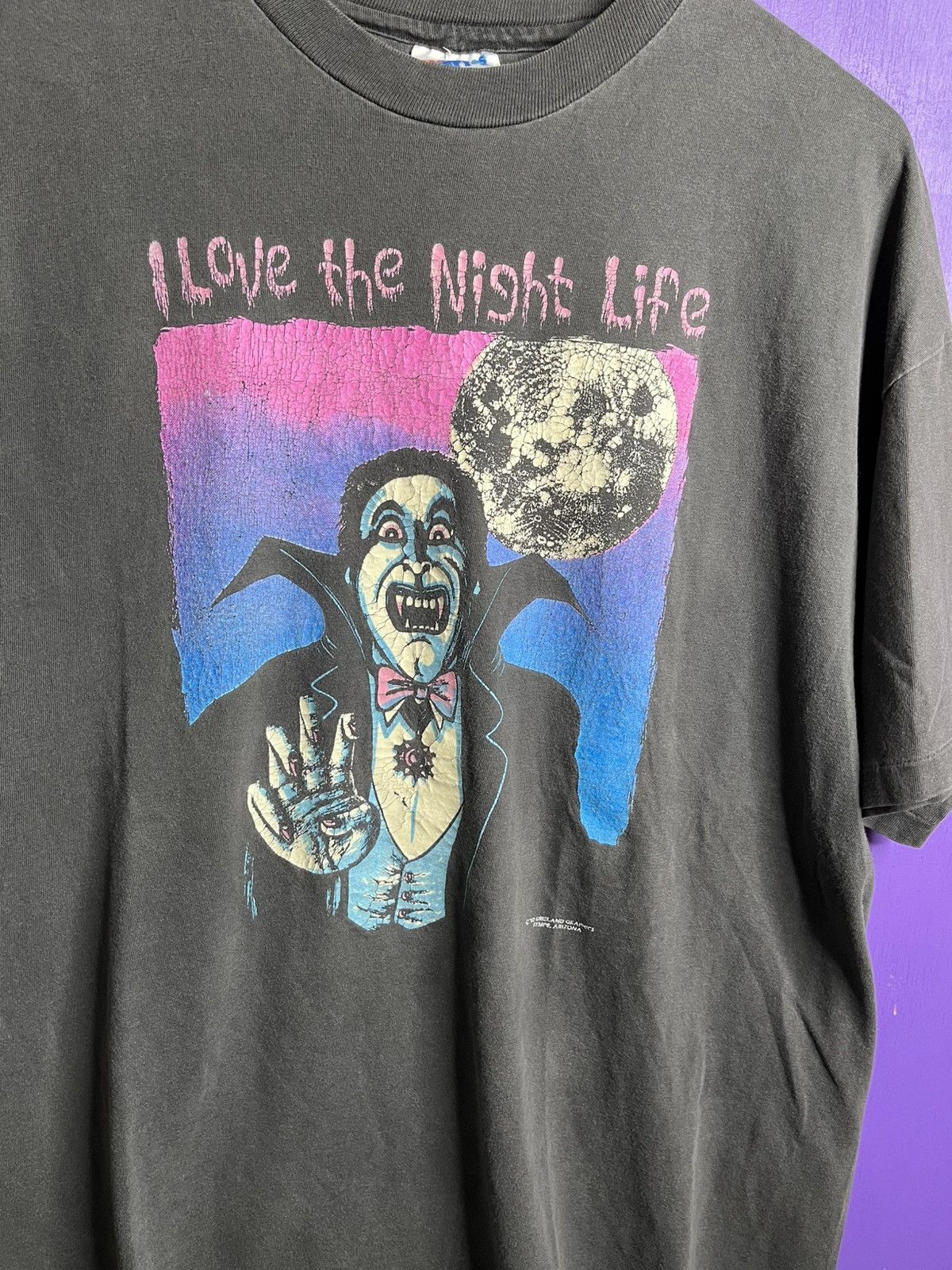 Vintage Vintage 1992 I love the night life vampire t-shirt Size US XL / EU 56 / 4 - 3 Thumbnail