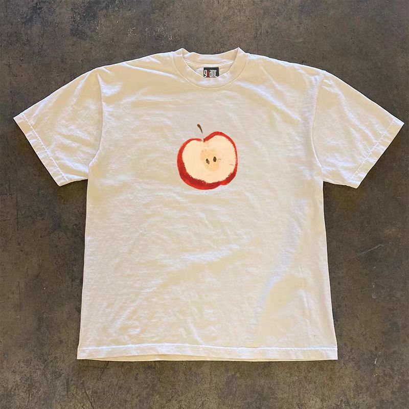 Japanese Brand × Vintage White casual half apple print t-shirt Size US M / EU 48-50 / 2 - 1 Thumbnail