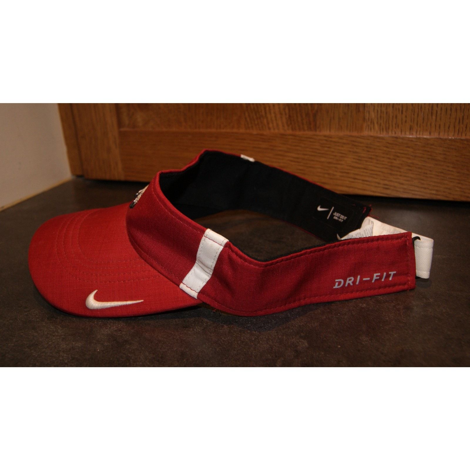 Nike Nike Arkansas Razorbacks Dri-Fit Adjustable Visor Red White Size ONE SIZE - 2 Thumbnail
