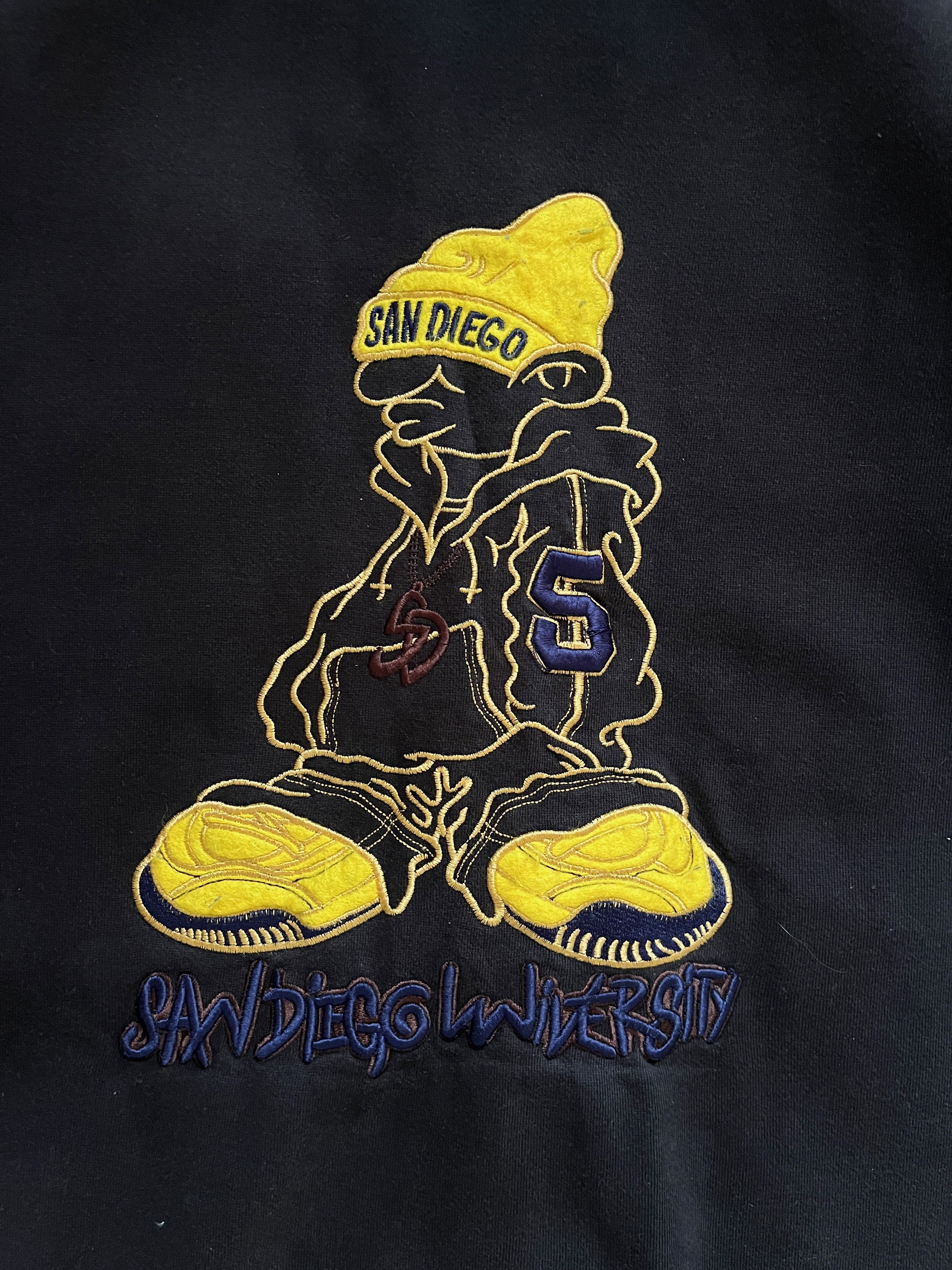 Vintage San Diego University Heavyweight Zip Up Hoodie Embroidered Size US XL / EU 56 / 4 - 8 Thumbnail