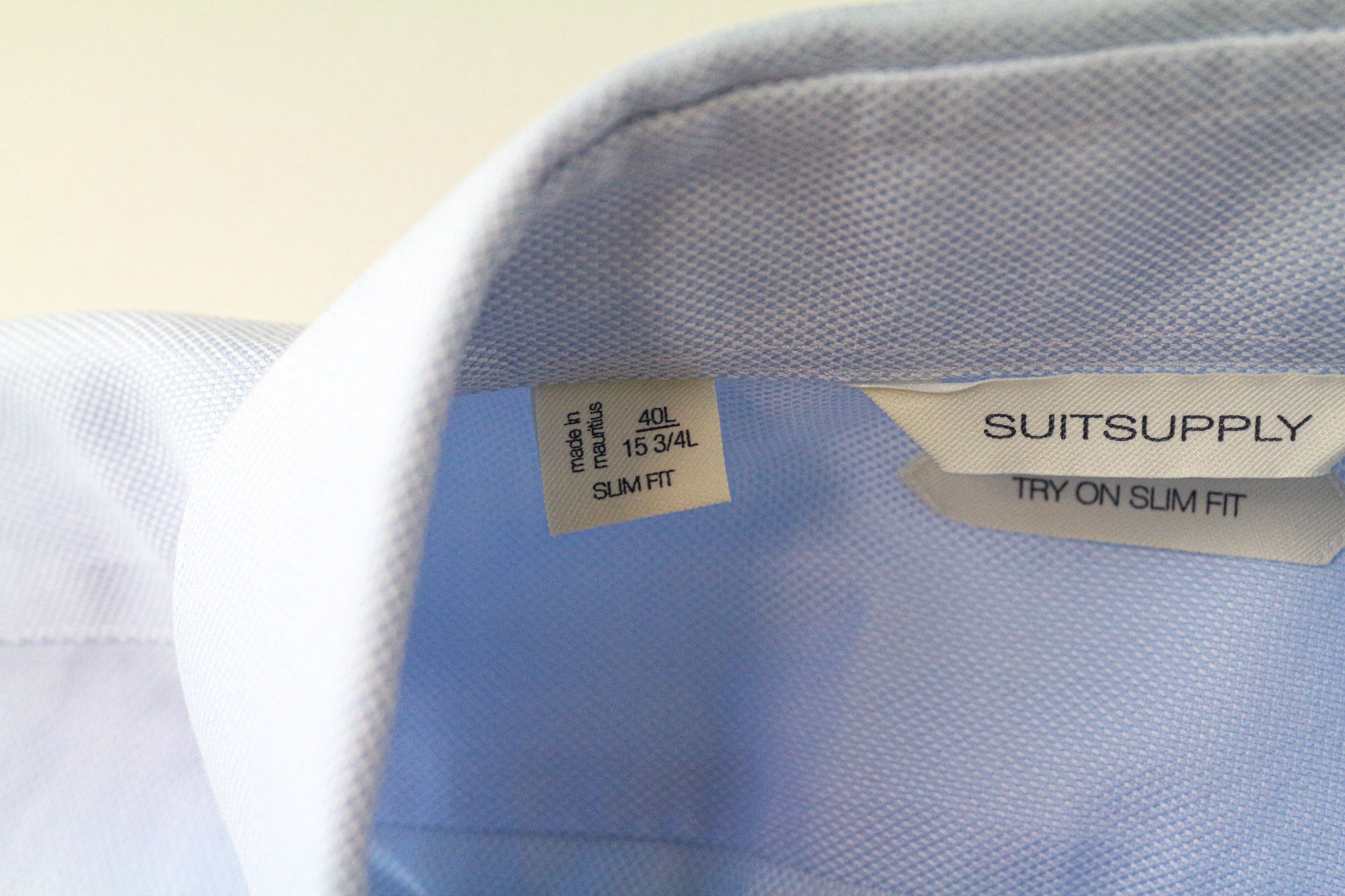 Suitsupply 40L/15 3/4L Slim Blue Cotton Cutaway Twill Shirt 78293 Size 40R - 5 Thumbnail
