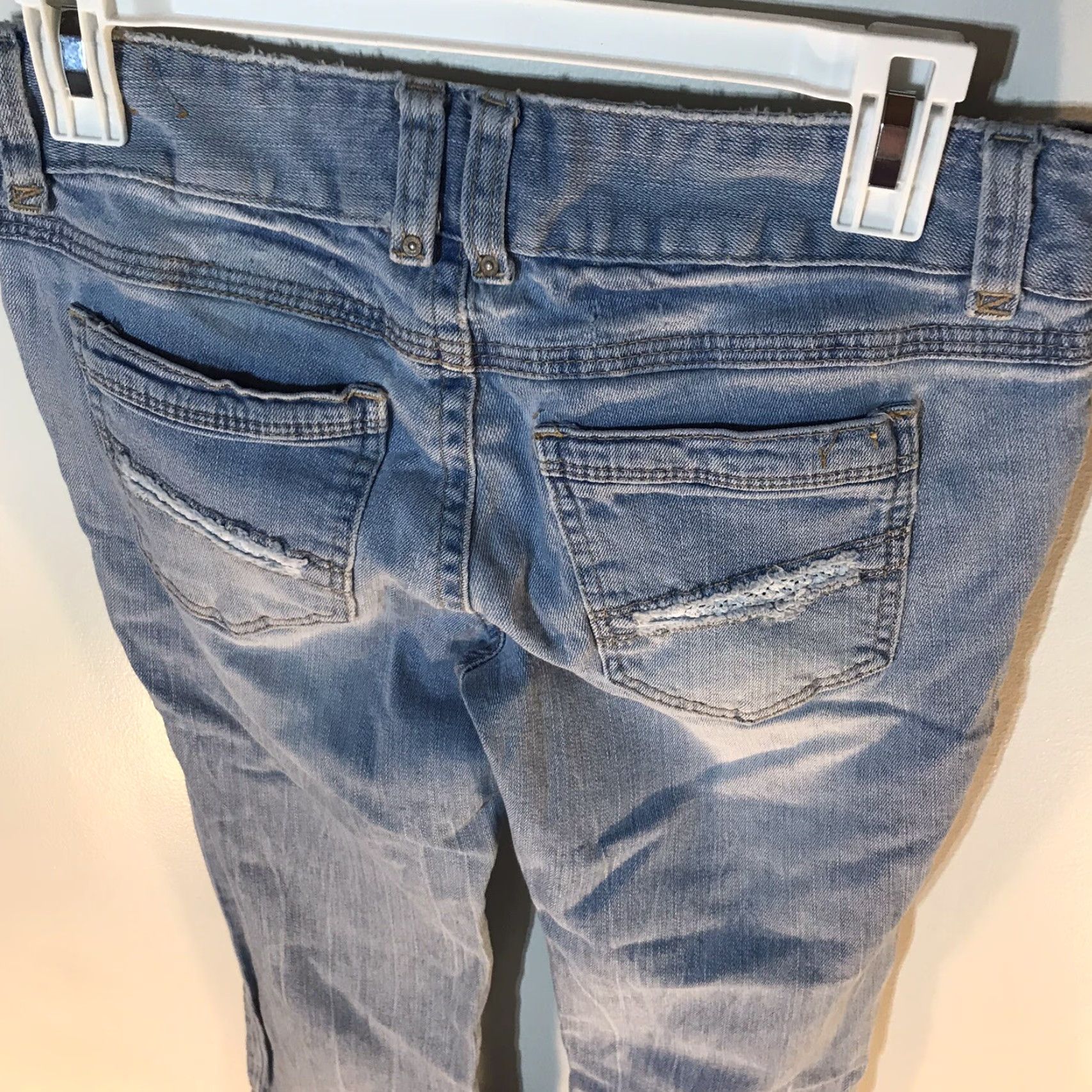 Vintage VINTAGE Amethyst Women Jeans Flared Distressed Low-Rise Juniors Size 9 Blue Size 30" / US 8 / IT 44 - 5 Thumbnail
