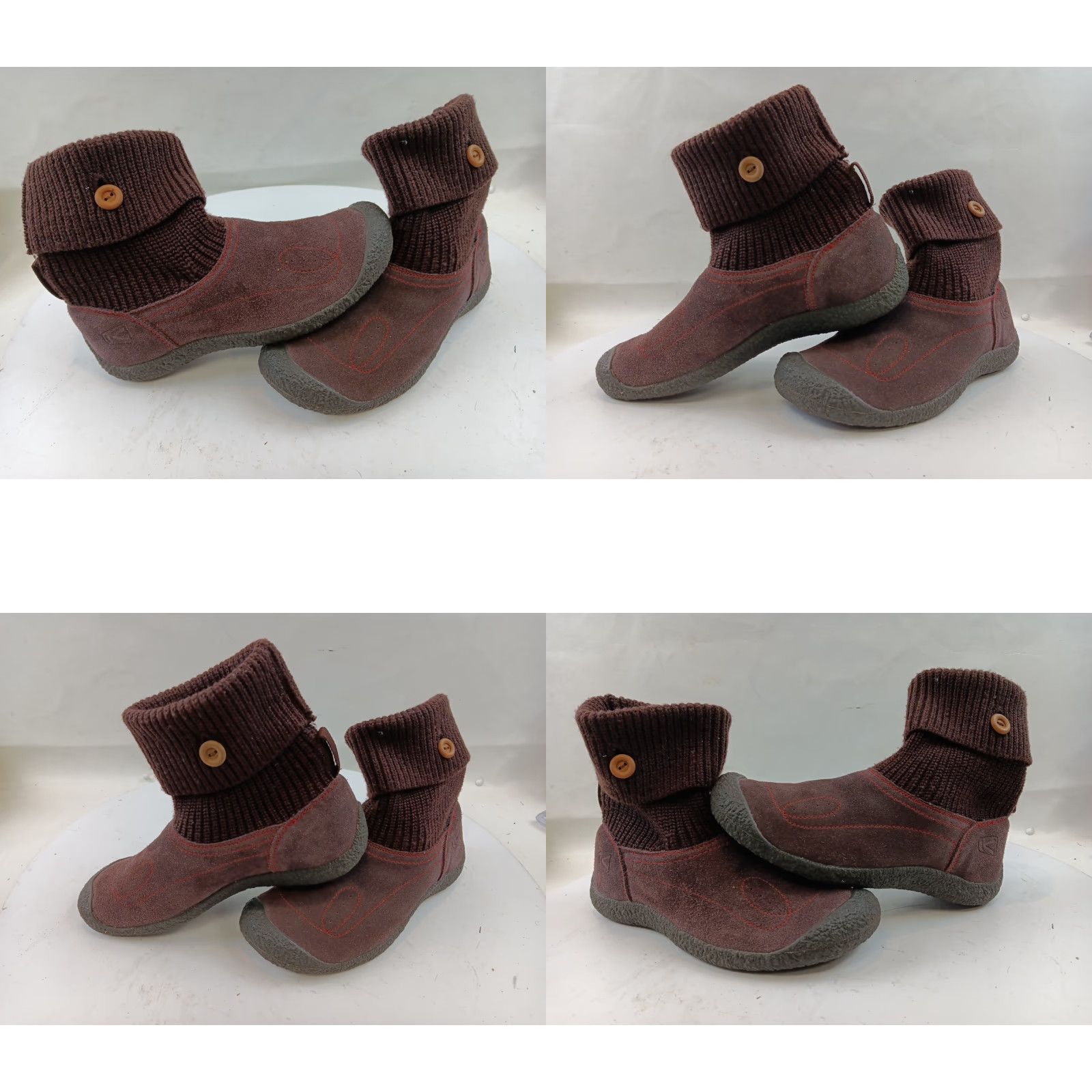 KEEN KEEN Shay Sweater Ankle Booties Slippers Women's Size 7.5 Brown Knit Foldover Bootie Sh Size M / US 6-8 / IT 42-44 - 9 Thumbnail