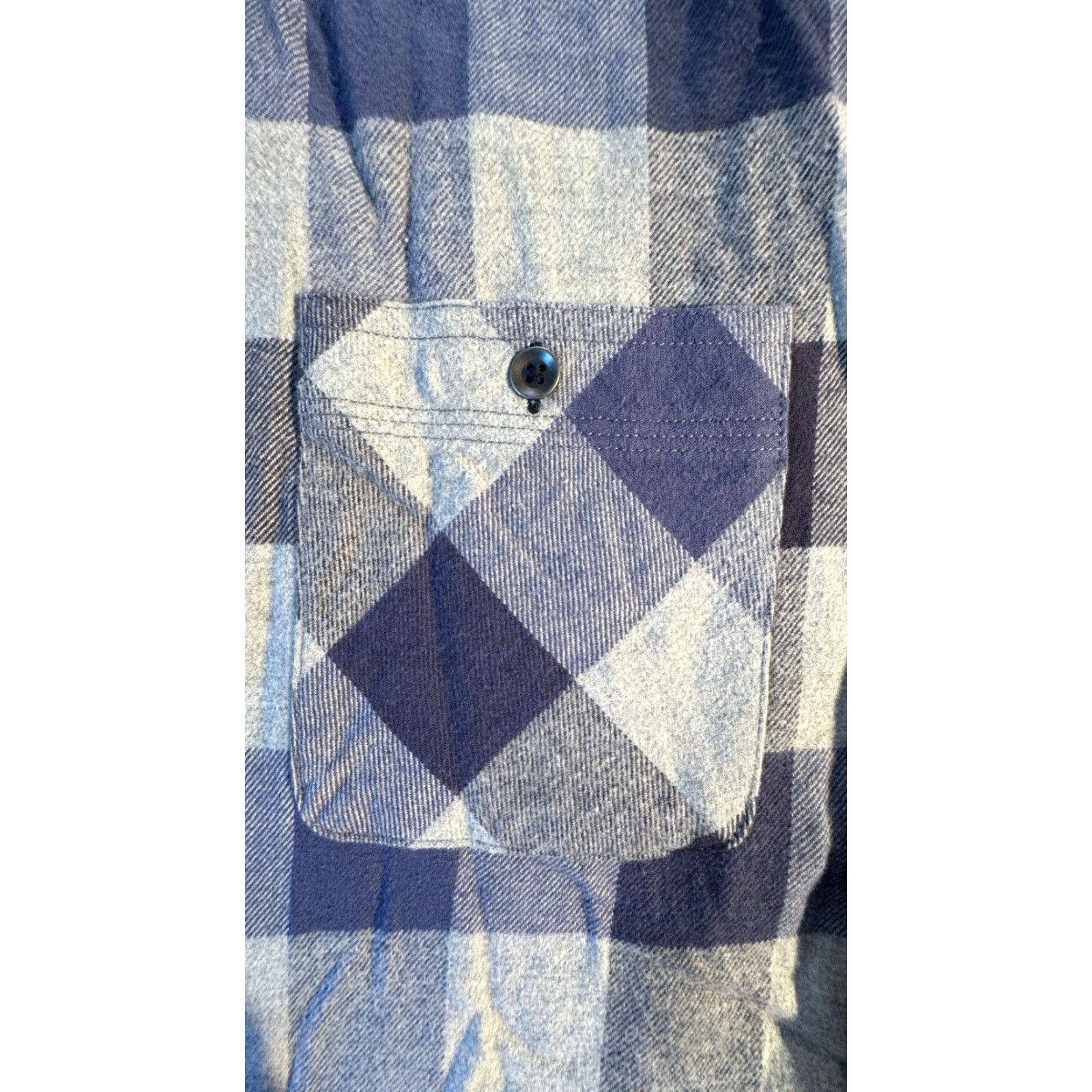 Flag & Anthem VINTAGE Flag & Anthem Long Sleeve Button Up Men's XL Blue Plaid Flannel Cotton Shirt Size US XL / EU 56 / 4 - 3 Thumbnail