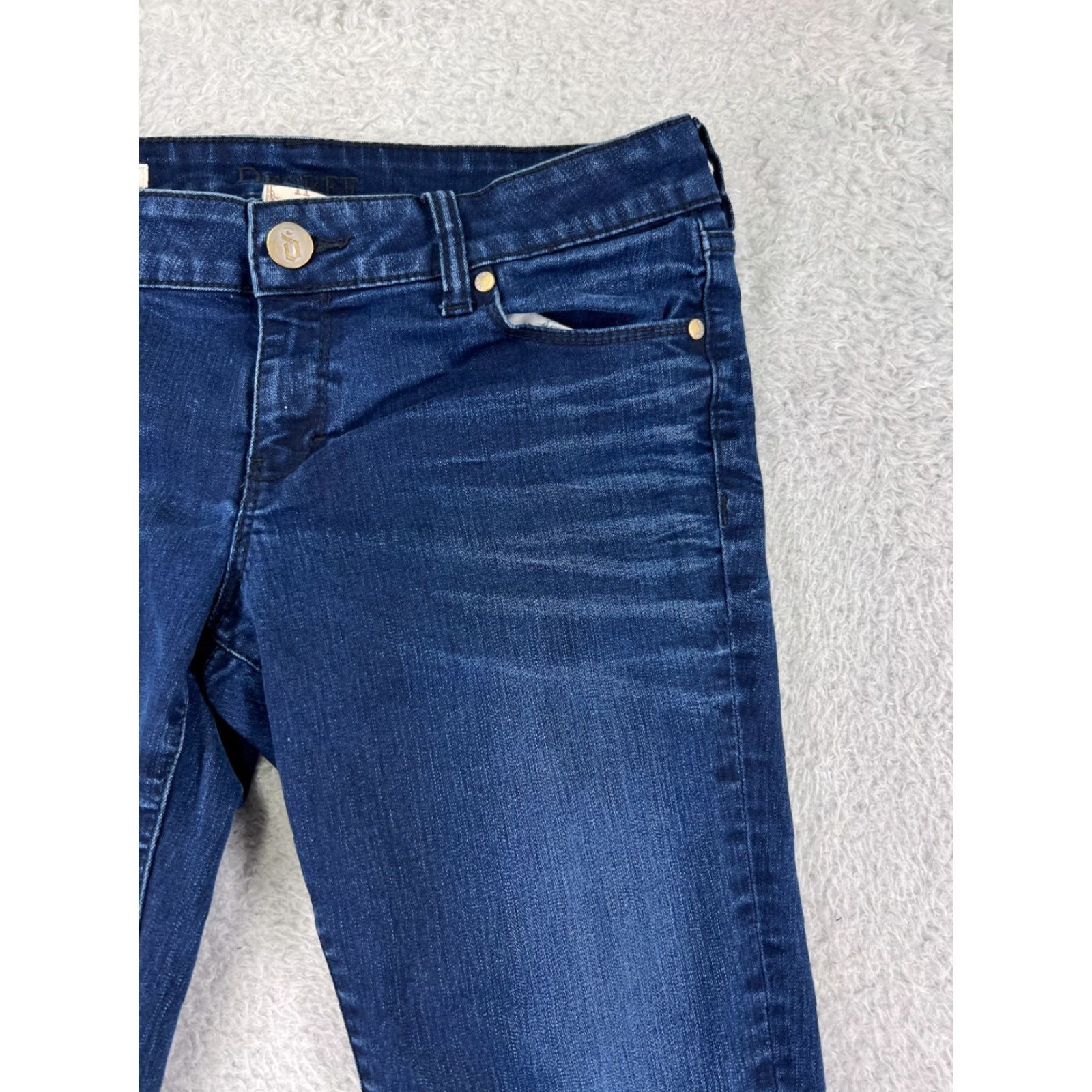Decree Decree Womens Jeans Tapered Cotton Blend Dark Blue 11 Slim Fit Stretch Retro 2010s Girls Size 32" / US 10 / IT 46 - 6 Thumbnail