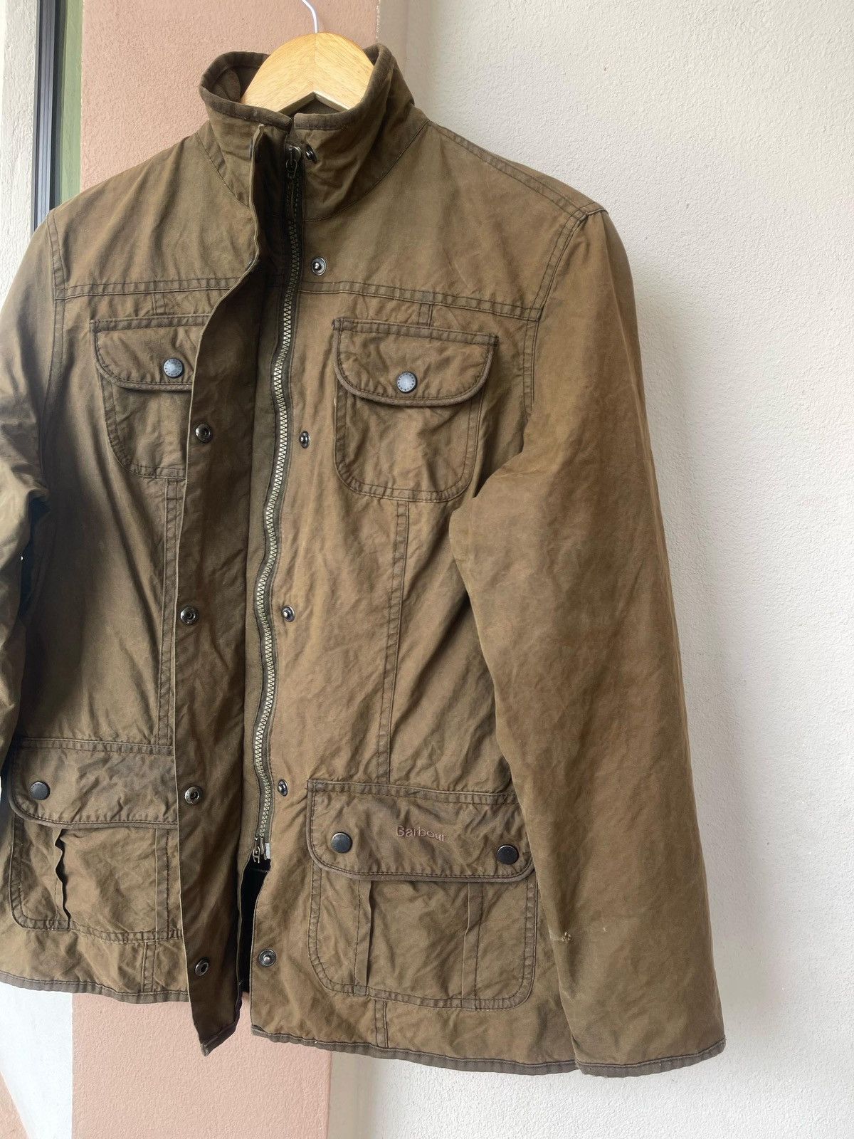 Barbour × Vintage Vintage Barbour Utility Waxed Jacket Size L / US 10 / IT 46 - 18 Thumbnail