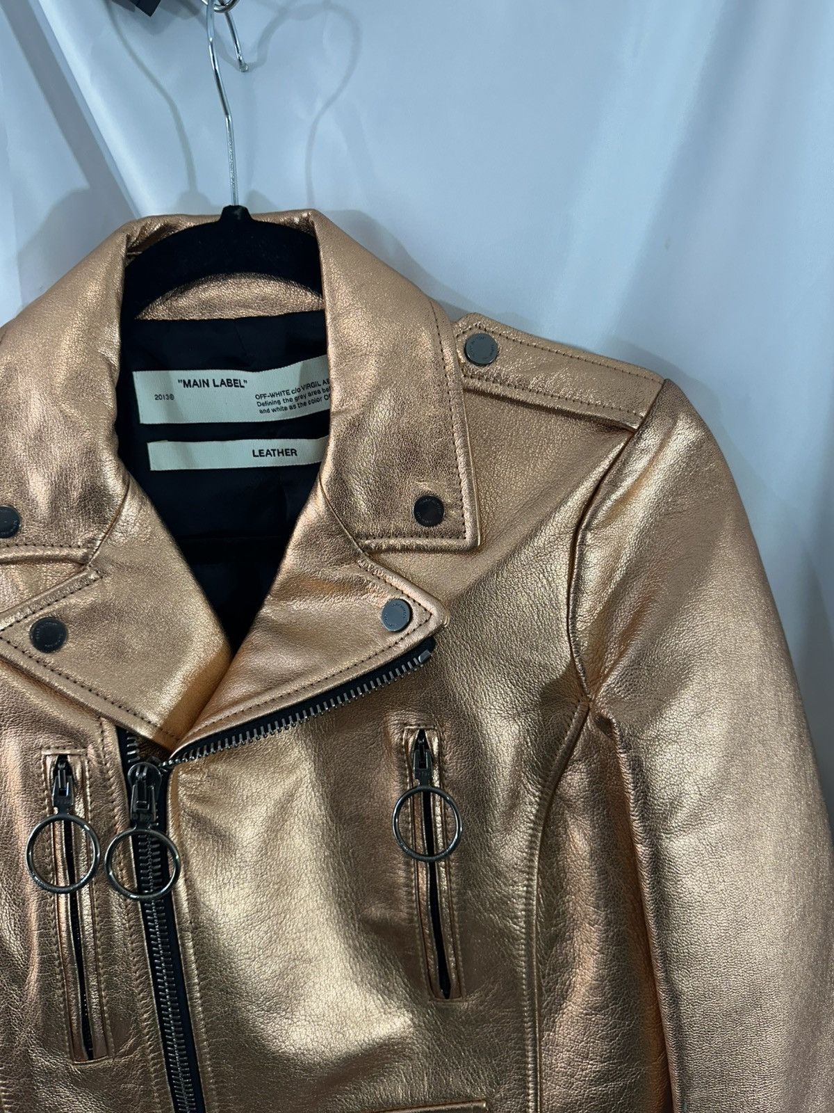 Off-White OFF-WHITE GOLD BIKER JACKET ARROWS Size S / US 4 / IT 40 - 5 Thumbnail