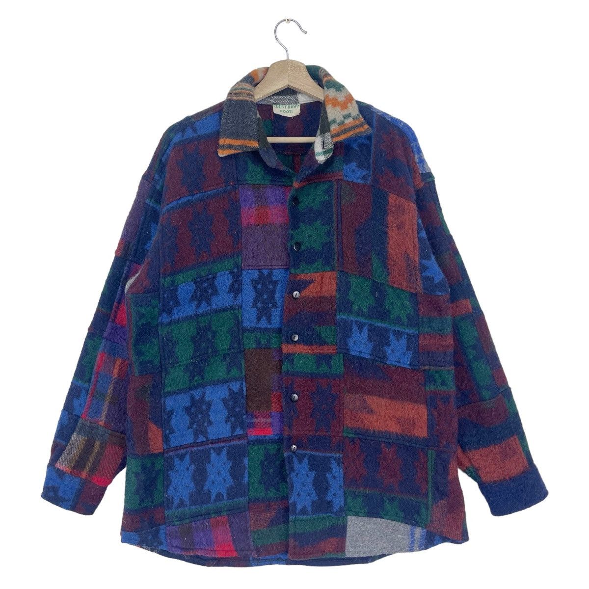 70’s Count Dowm Roots Wool Patchwork Plaid Jacket