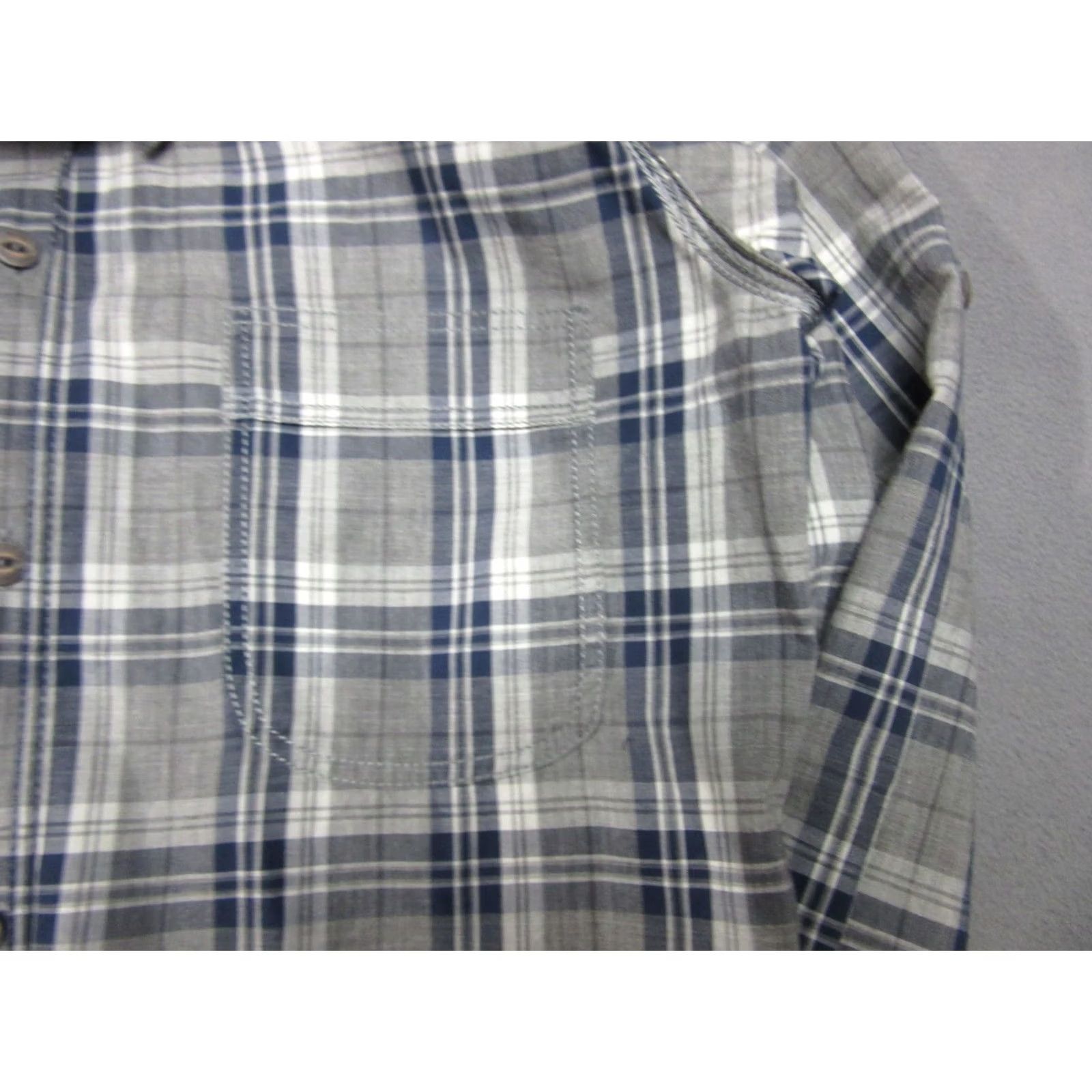 Hugo Boss HUGO BOSS Shirt Mens S Blue Gray Tartan Plaid Boss Casual Point Button Up Shirt Size US S / EU 44-46 / 1 - 6 Thumbnail