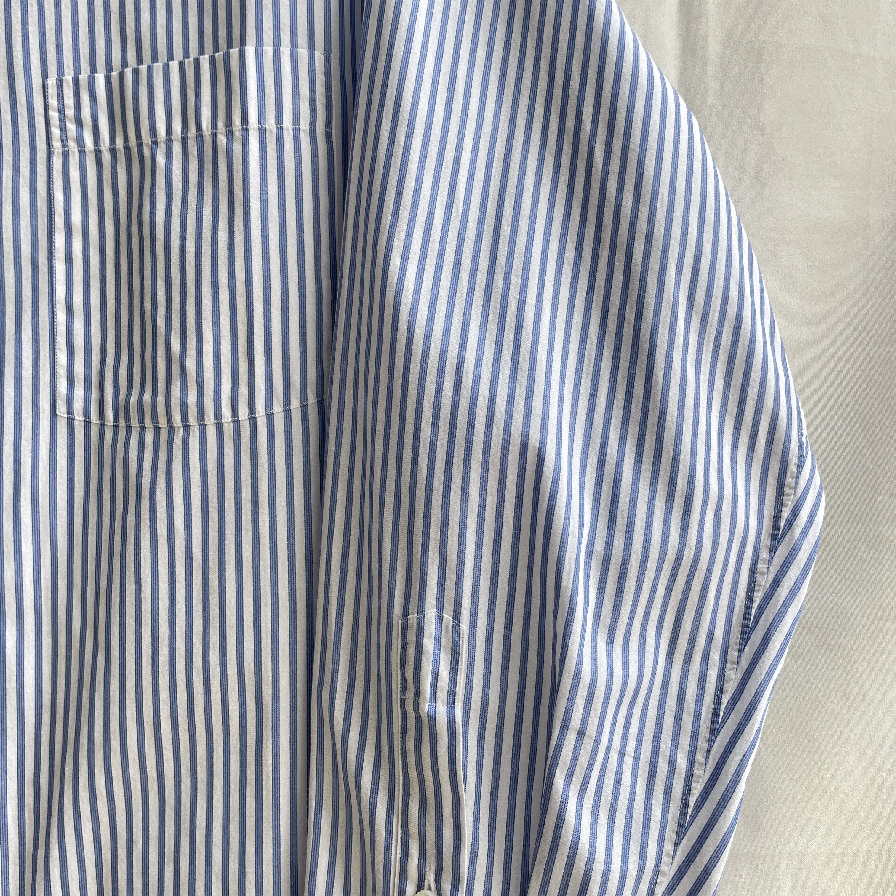 Ermenegildo Zegna Ermenegildo Zegna Made to Measure Striped Blue Dress Shirt Size 50R - 5 Thumbnail
