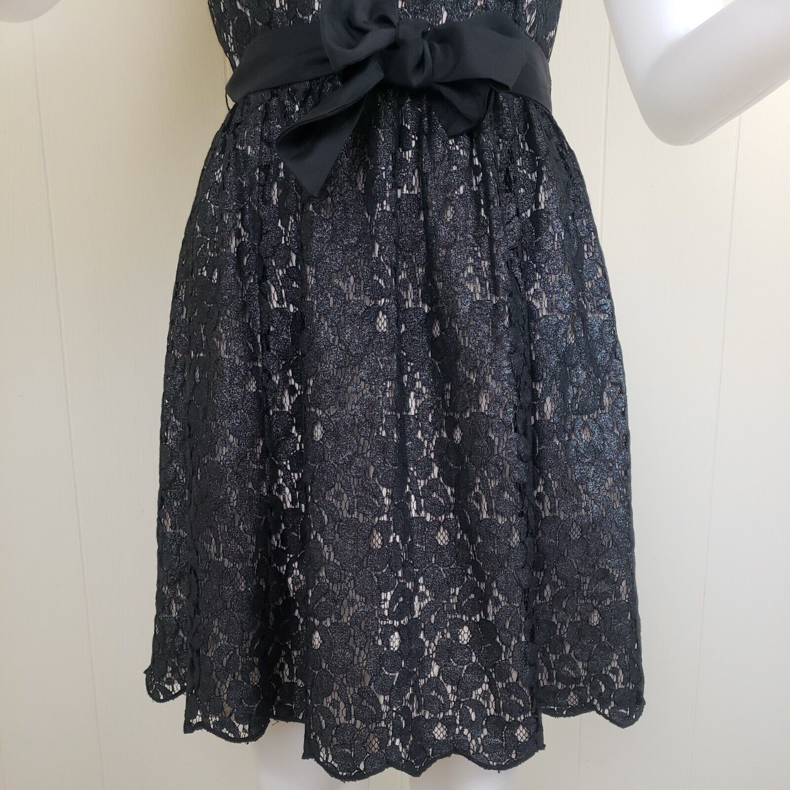 Other Elle New Years Eve Dress Womens Sz 4 Black Shimmer Lace Over Size S / US 4 / IT 40 - 4 Thumbnail