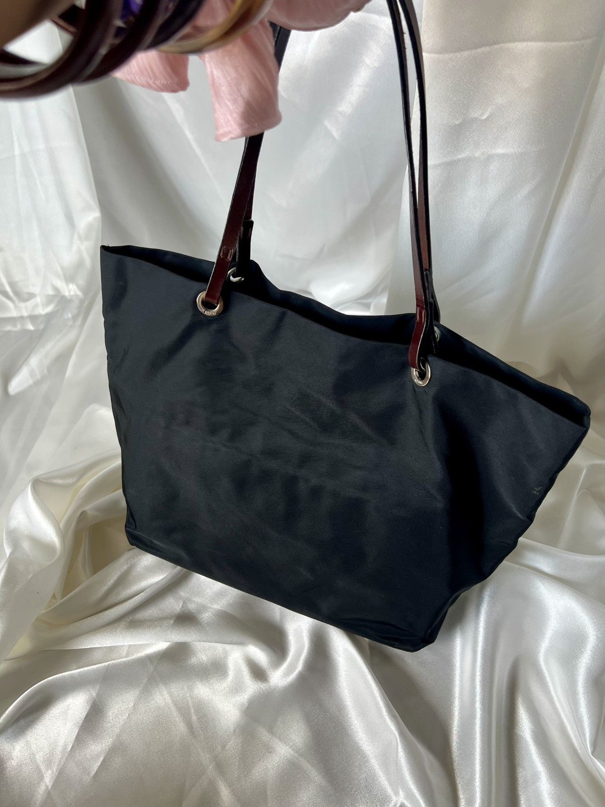 Fendi Fendi Nylon FF Logo Tote – Black Size ONE SIZE - 3 Thumbnail