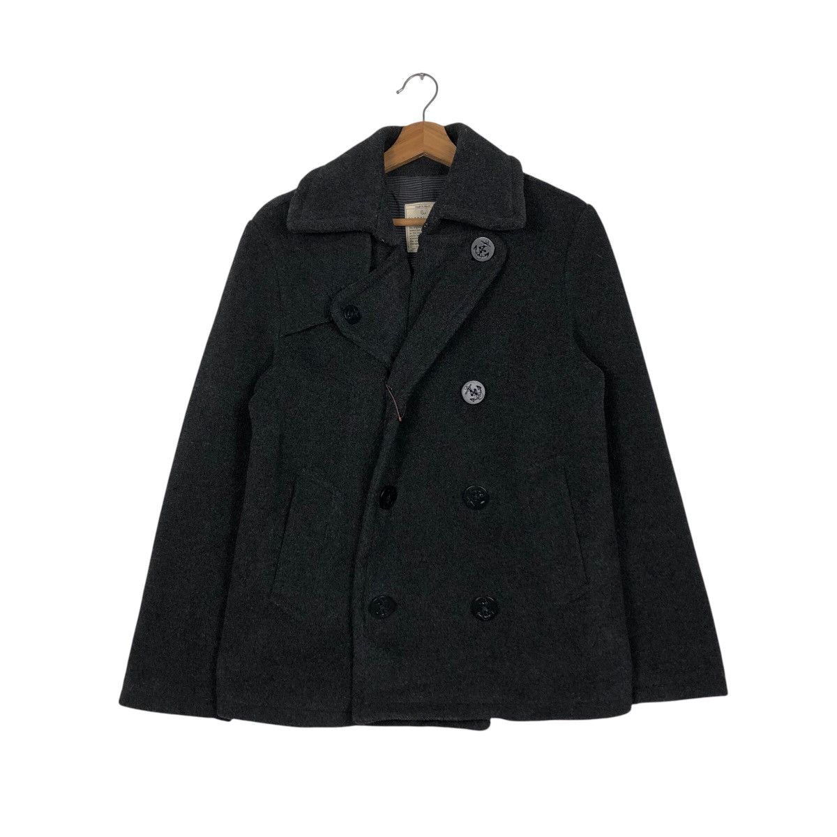 Japanese Brand 📌Iconic Black Wool Biker Jacket Double Collar Global Work Size US M / EU 48-50 / 2 - 2 Thumbnail