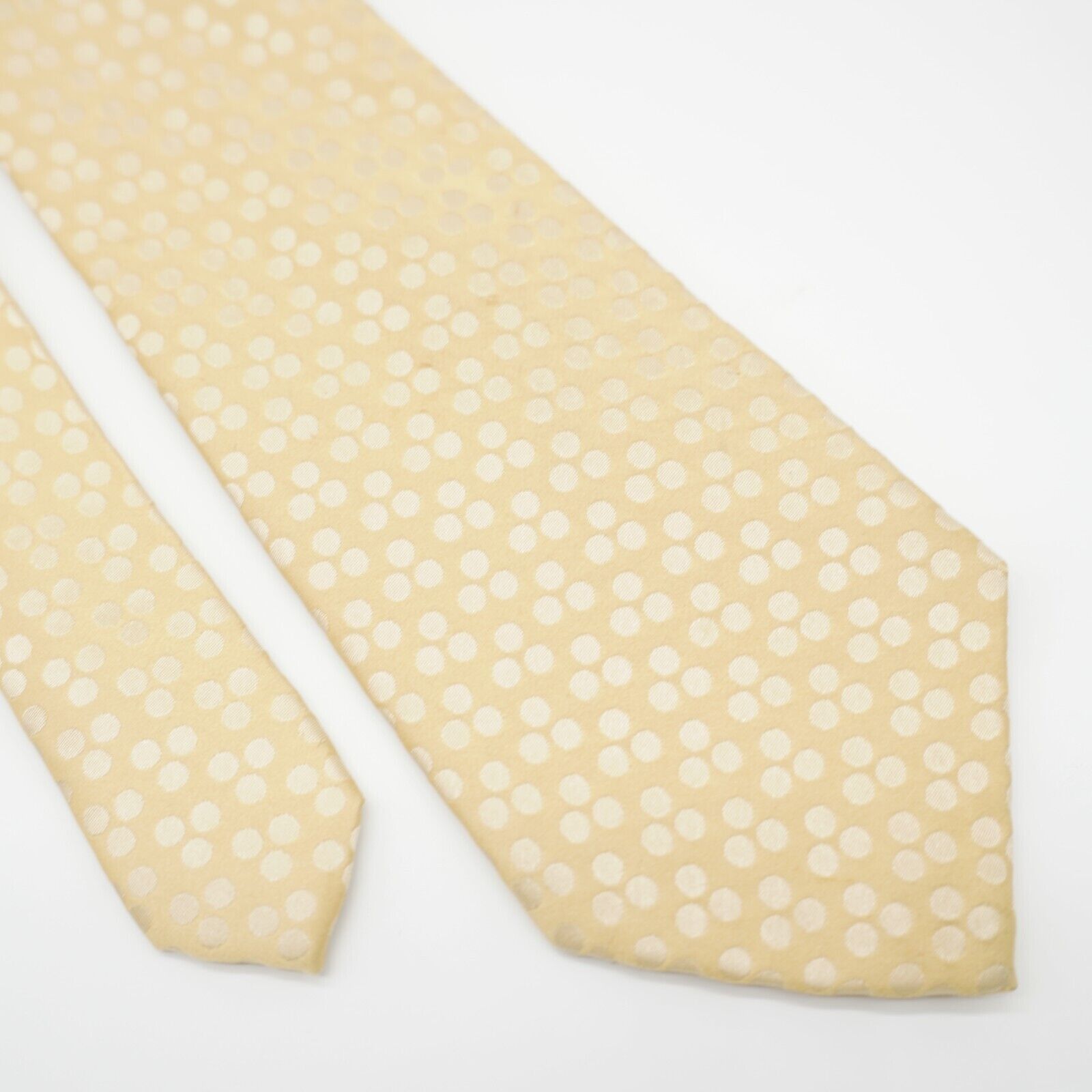 BCBGeneration BCBG Attitude Yellow Polka Dot Woven Silk Tie Size ONE SIZE - 1 Thumbnail