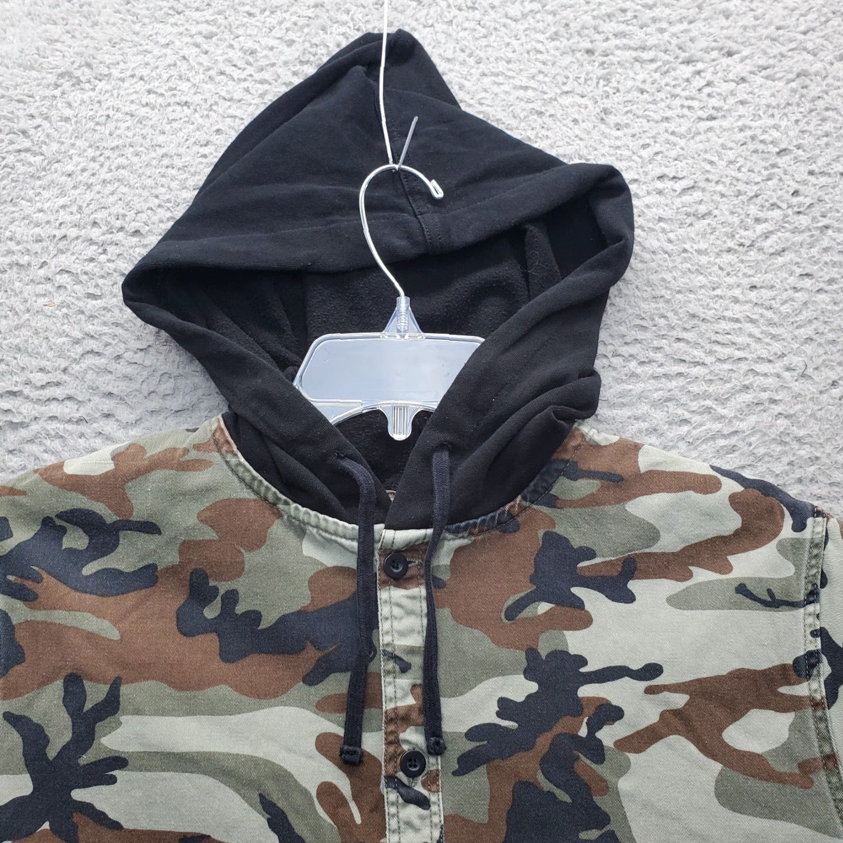 Pacsun PacSun Hooded Shirt Mens S Multi Camouflage Cotton Drawstring Button Up Size US S / EU 44-46 / 1 - 5 Thumbnail