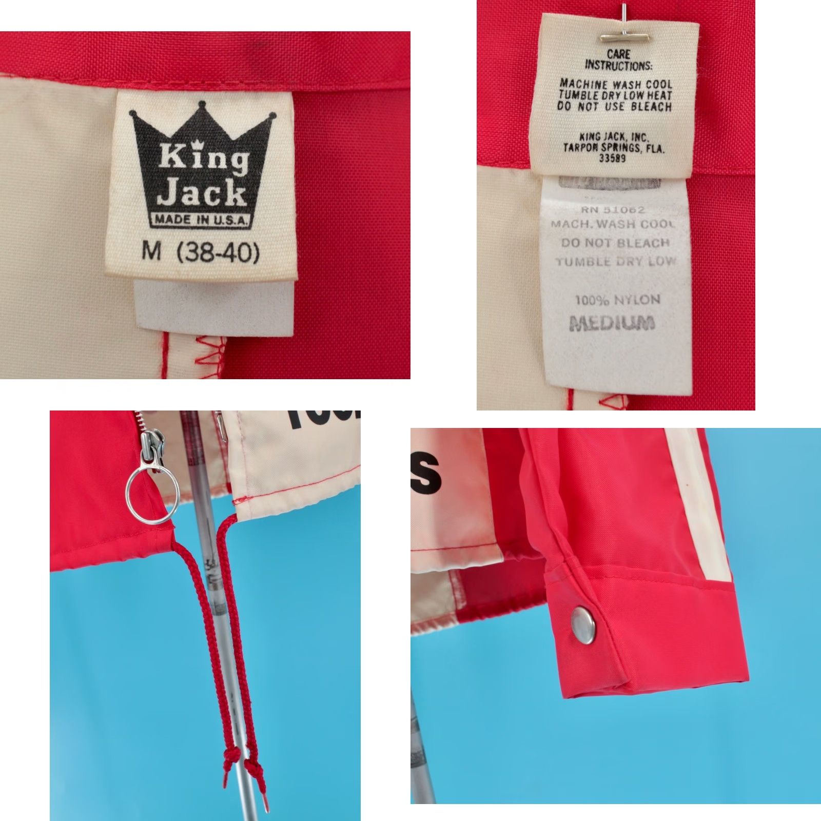 Vintage Men's Snap-On Tools VTG 60s 70s Red Nylon Racing Jacket Sz M 1960s 1970s Snap On Jacket Racing Red Nylon M Mens Size US M / EU 48-50 / 2 - 8 Thumbnail