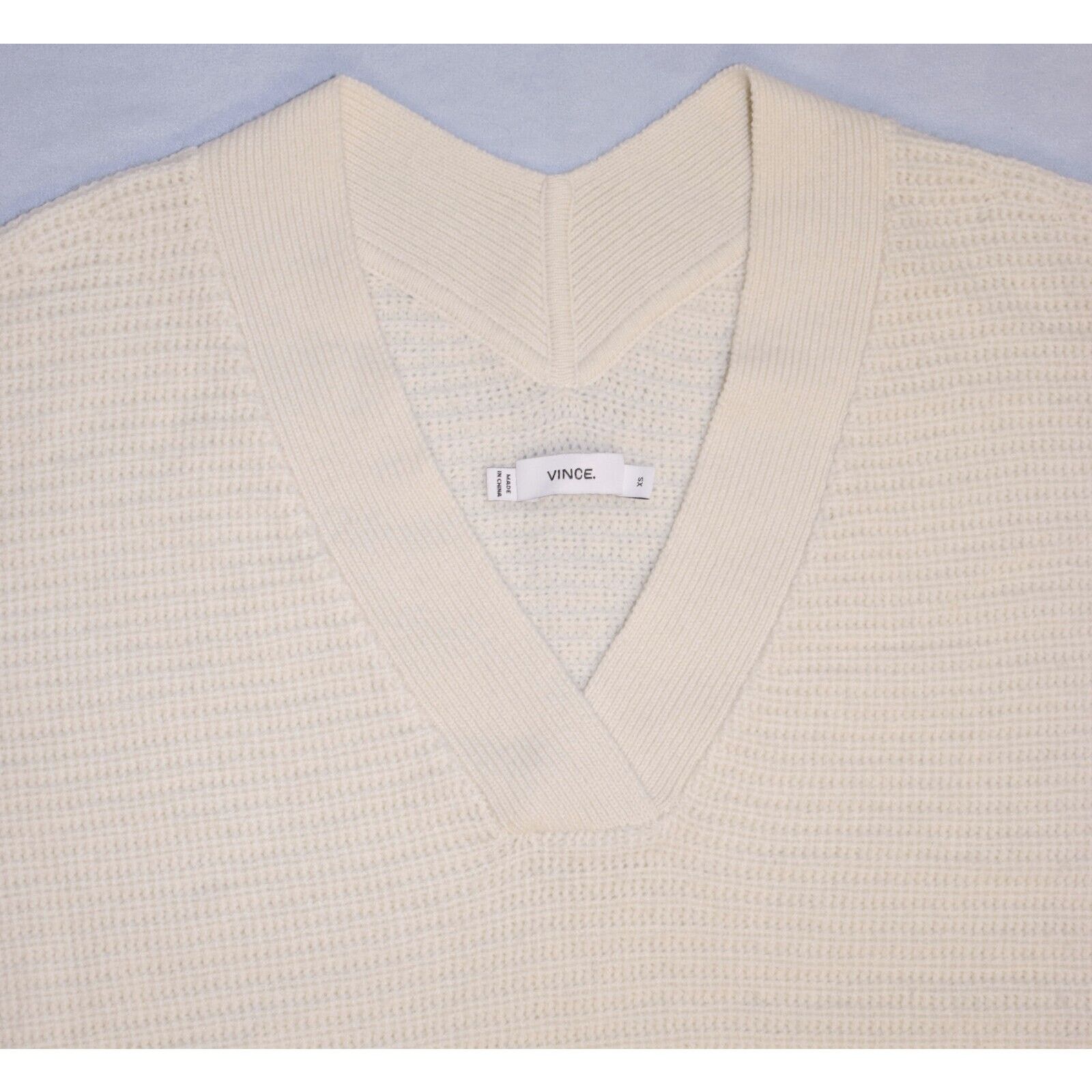Vince VINCE Cream Wool Cashmere Long Sleeve V Neck Sweater Size XS Size XS / US 0-2 / IT 36-38 - 4 Thumbnail