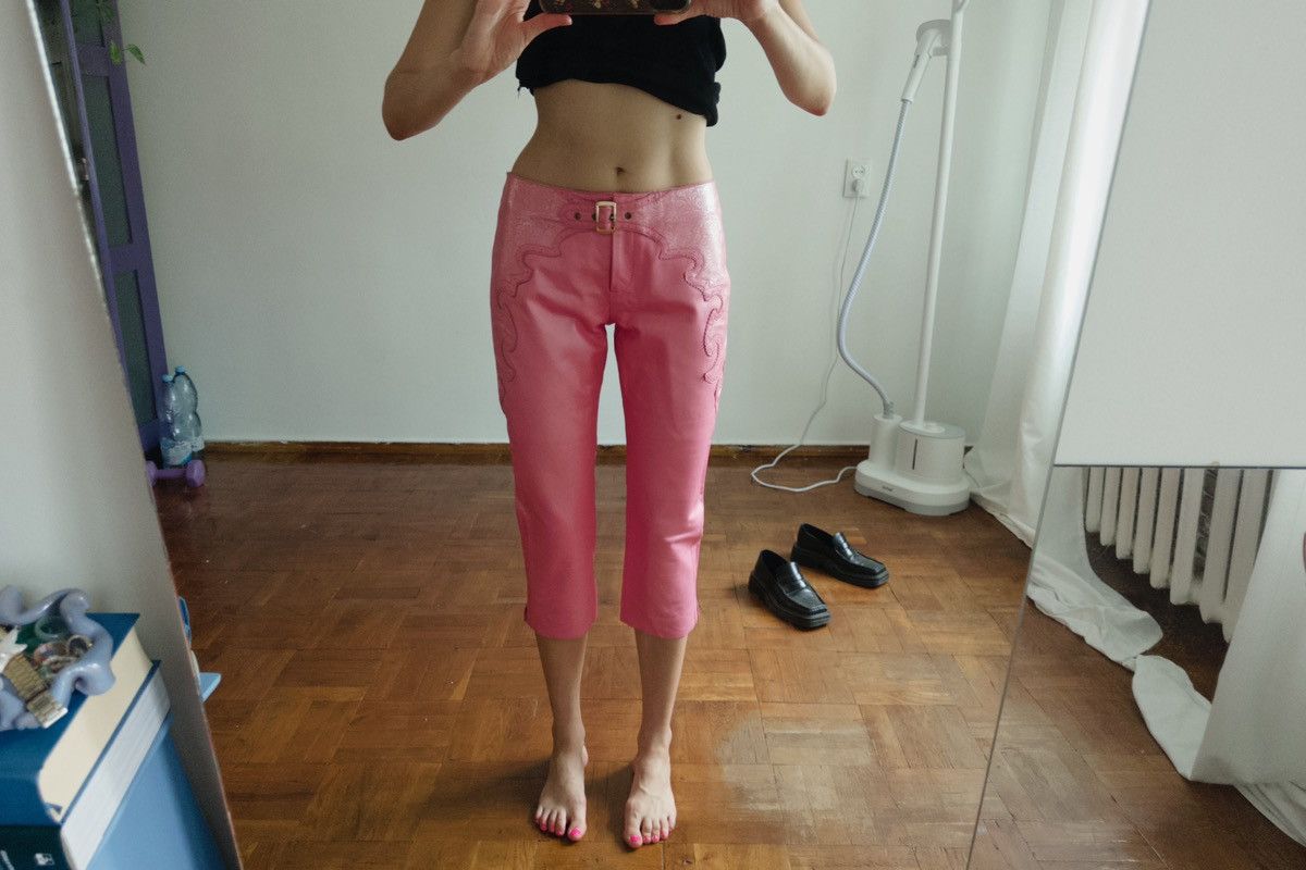 Vintage Leather Capri Pants pink size S Size 27" / US 4 / IT 40 - 3 Thumbnail