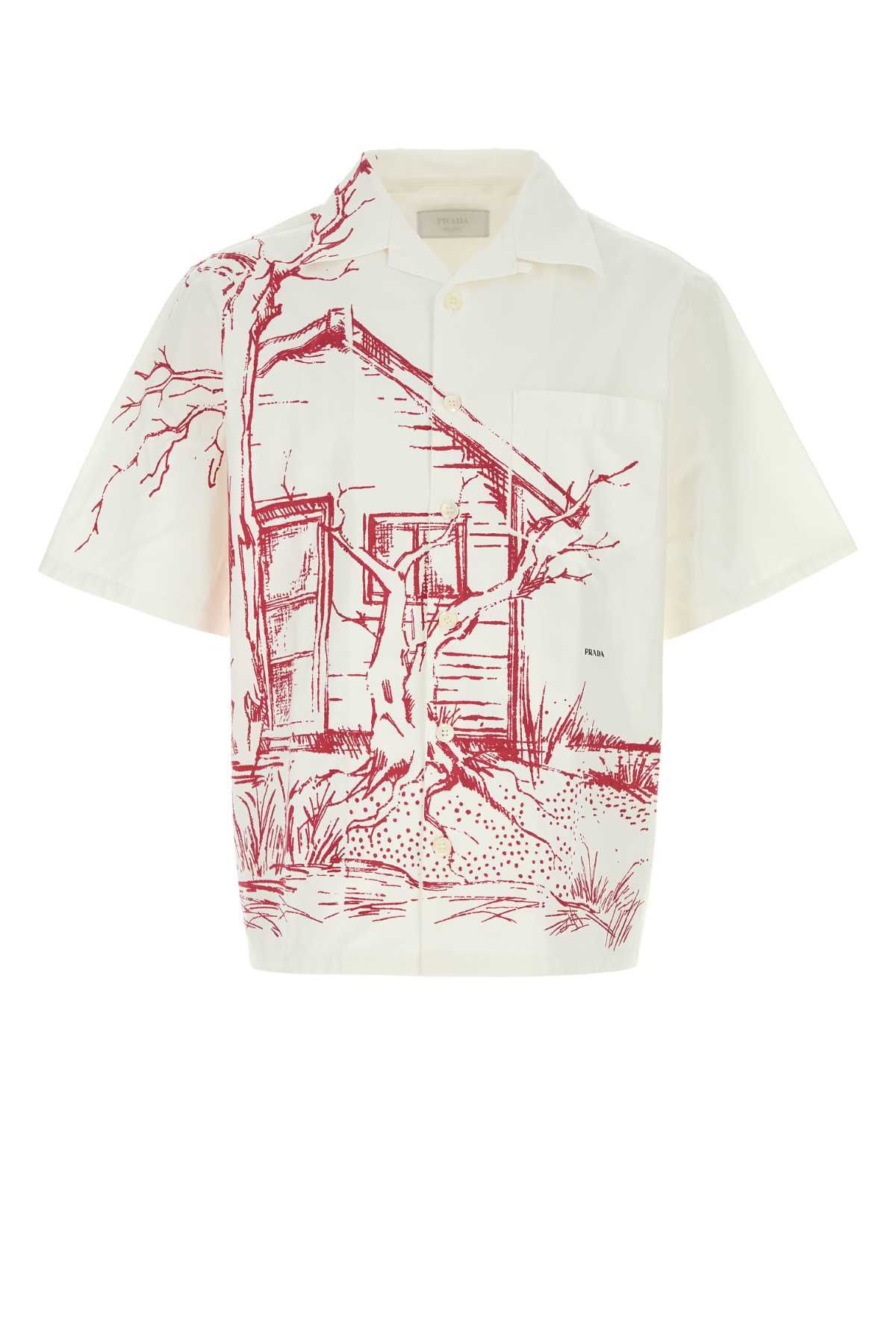 Prada White Poplin Shirt Size US L / EU 52-54 / 3 - 1 Thumbnail