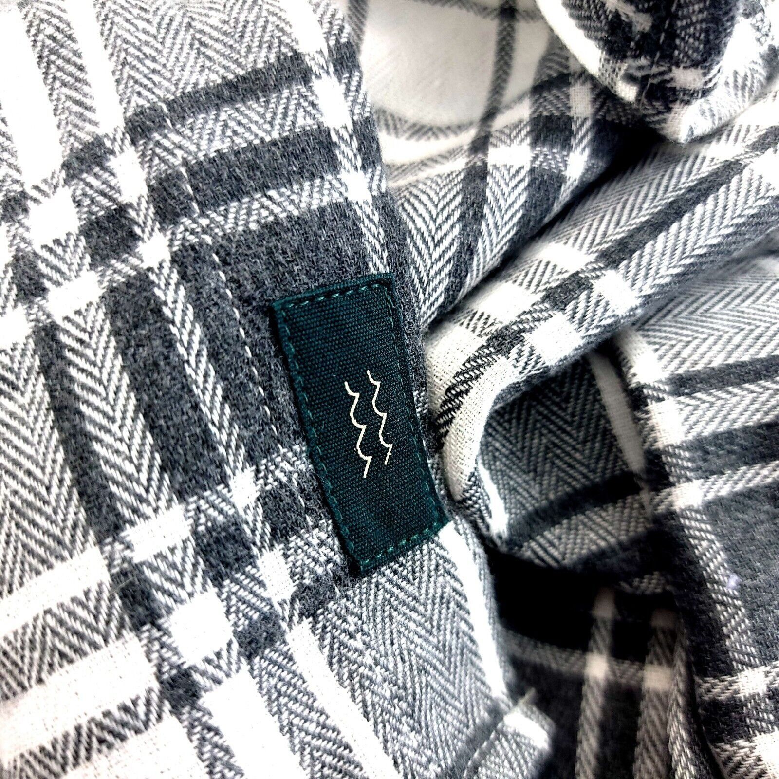 Designer Bixby Medium Slim Gray White Plaid Button Front Flannel Coll Size US M / EU 48-50 / 2 - 9 Thumbnail