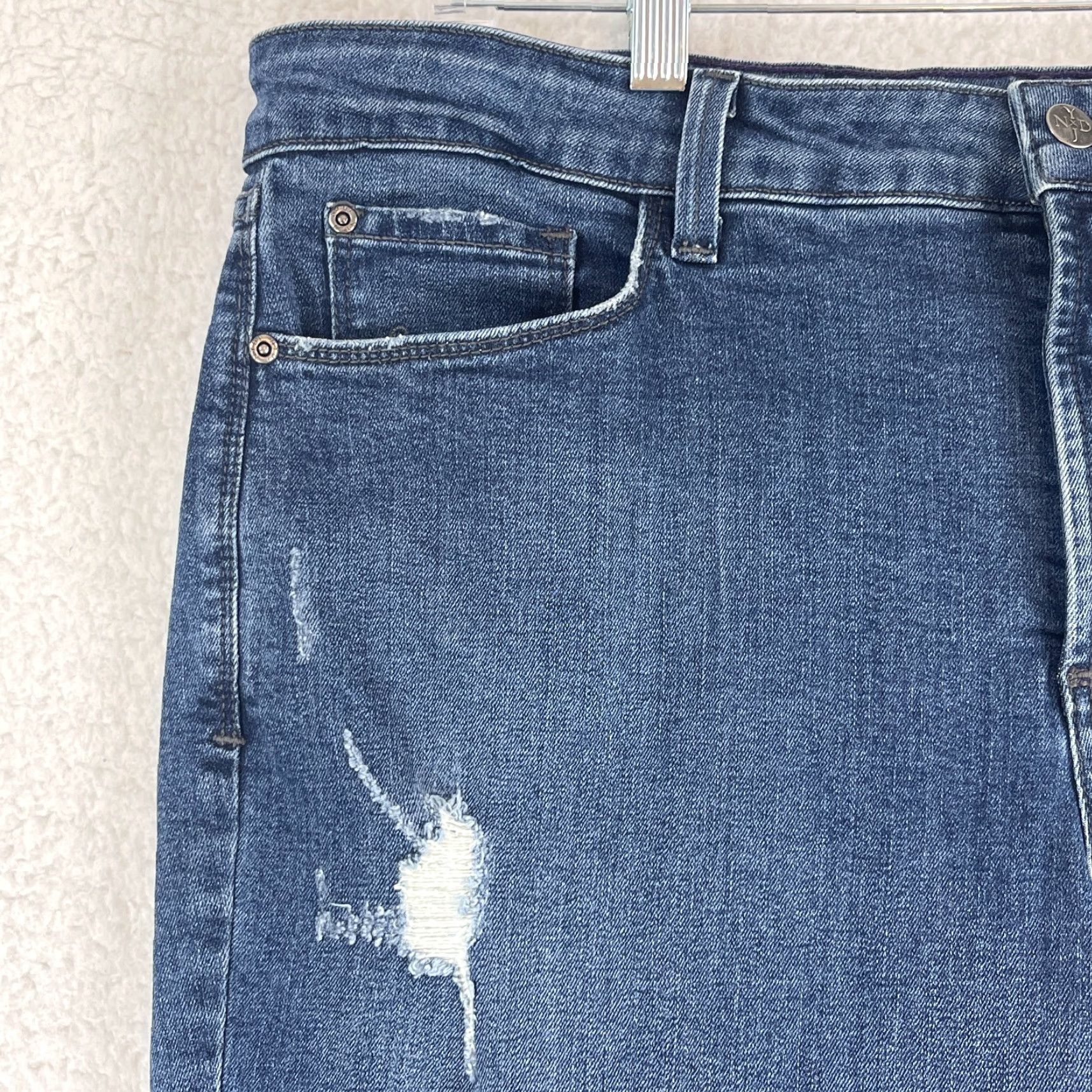 NYDJ NYDJ Lorena Boyfriend Jeans Womens Size 16W Blue Denim High-Rise 5-Pocket Regular Size 38" / US 16 / IT 52 - 4 Thumbnail