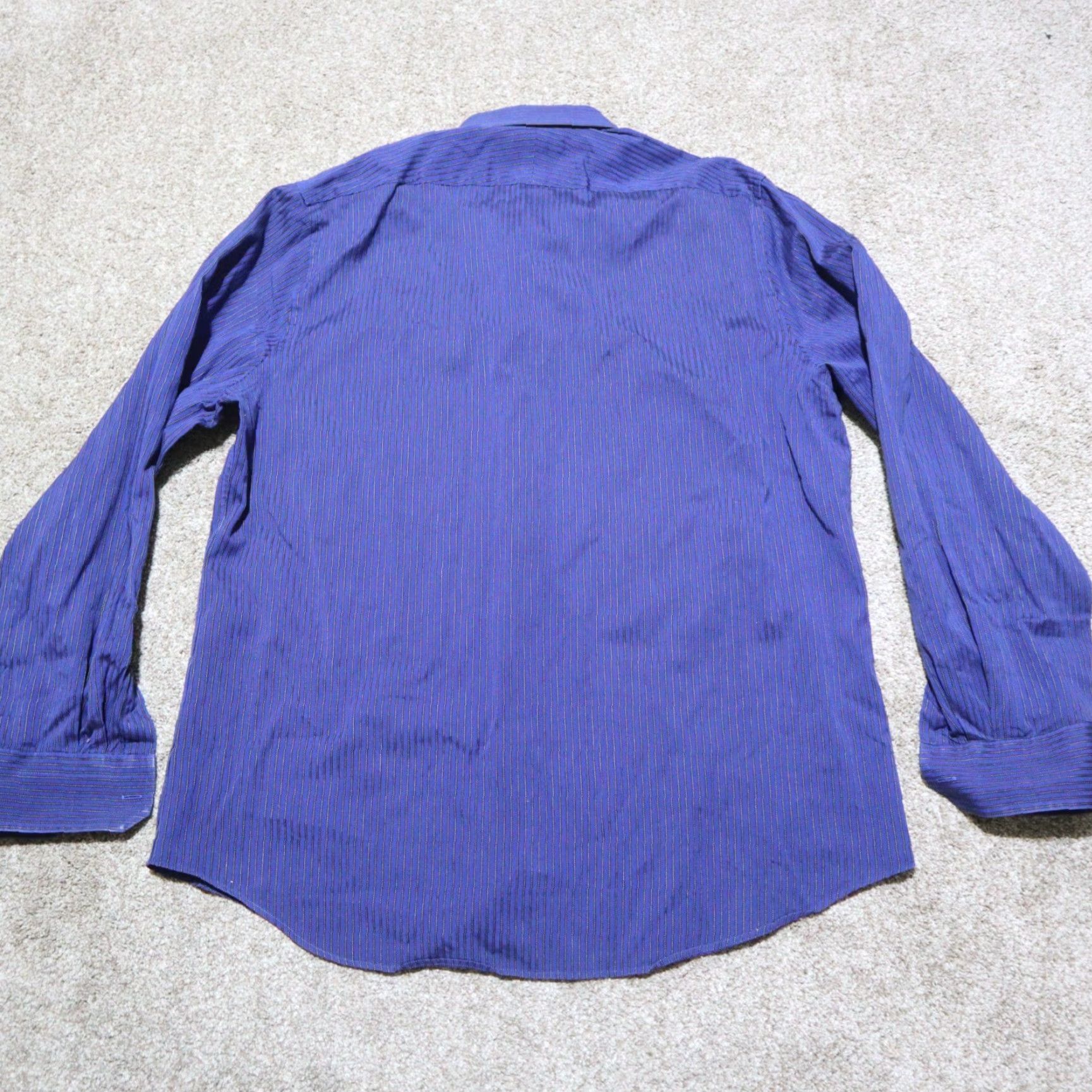 Express Express Shirt Striped Long Sleeve Button-Down 16.5 Blue 16.5 Mens Regular Shirt Size US L / EU 52-54 / 3 - 8 Thumbnail