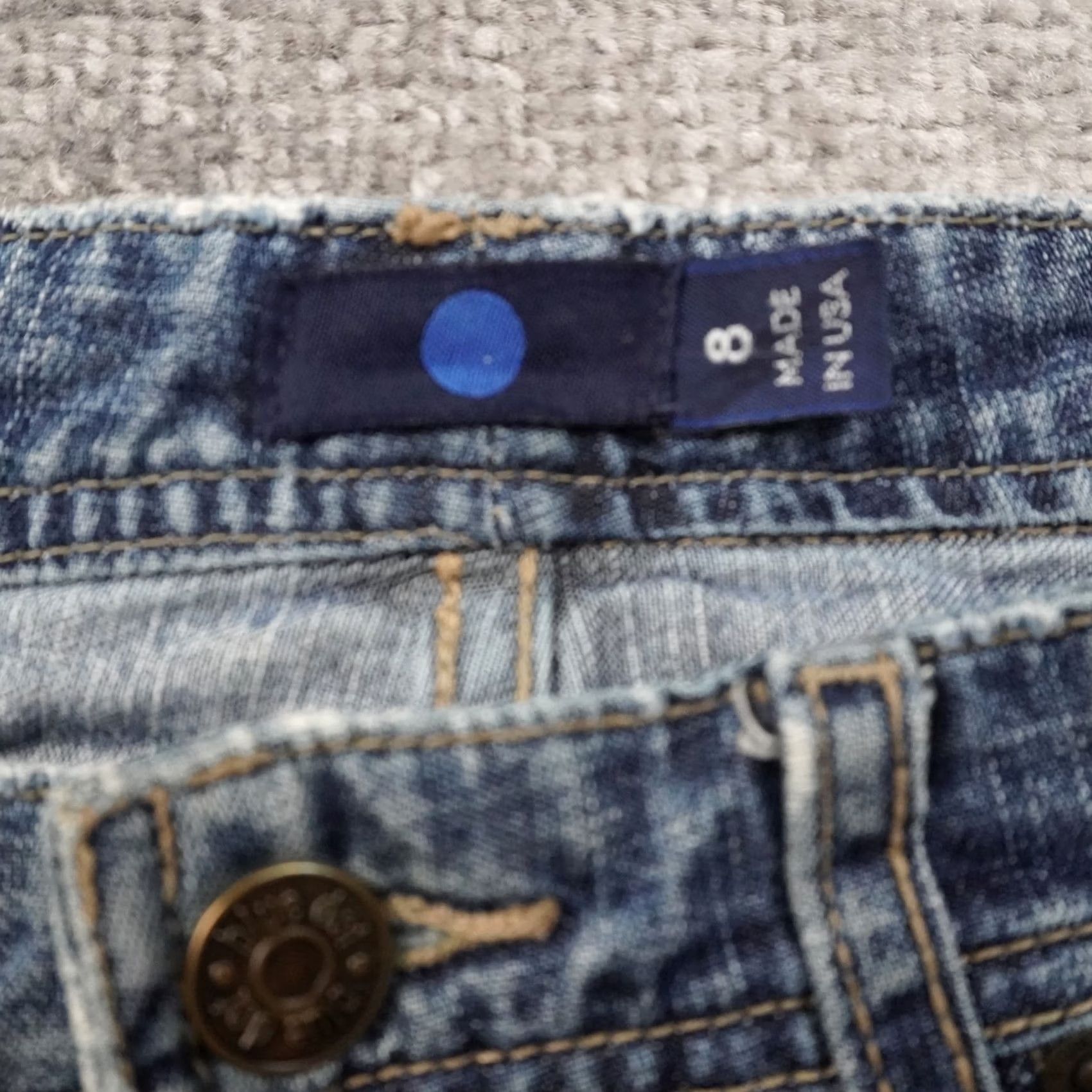 Denime VINTAGE Blue Dot Y2K Blue Jeans Flared 5-Pocket Denim Low Rise 32x30 Womens Medium Wash Size 24" / US 00 / IT 34 - 3 Thumbnail