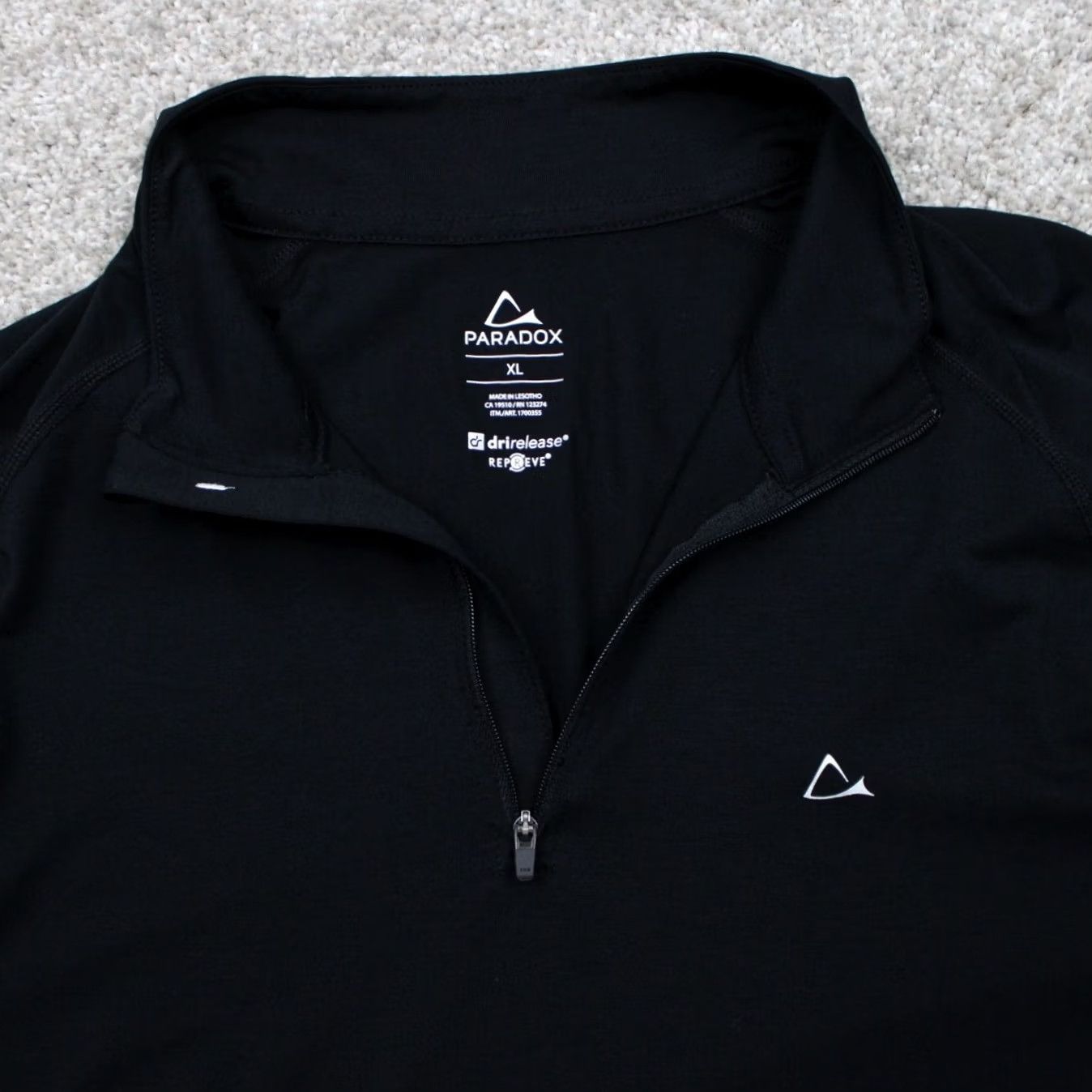 Vintage Paradox Sweatshirt Mens XL Black 1/4 Zip Poly/Merino Wool L/S Stretch Shirt Size US XL / EU 56 / 4 - 7 Thumbnail
