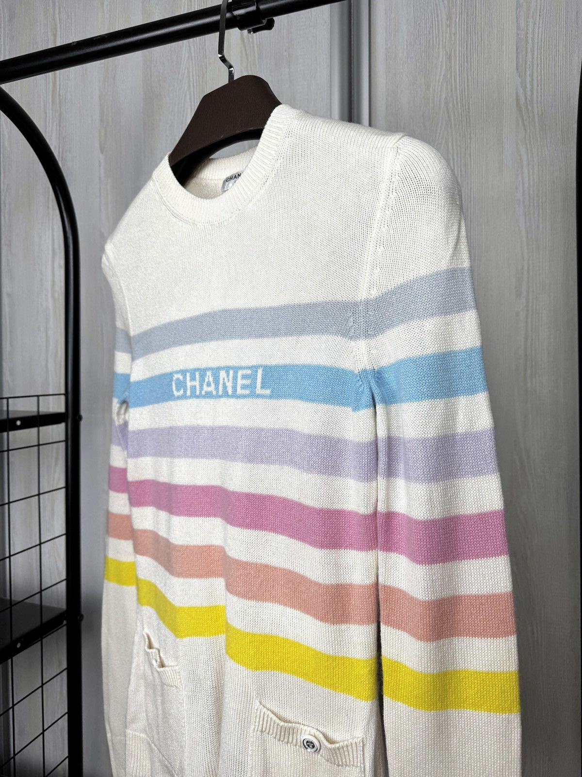 Chanel CHANEL 19c "La Pausa" Striped Multi Cashmere sweater Jumper Size XS / US 0-2 / IT 36-38 - 6 Thumbnail